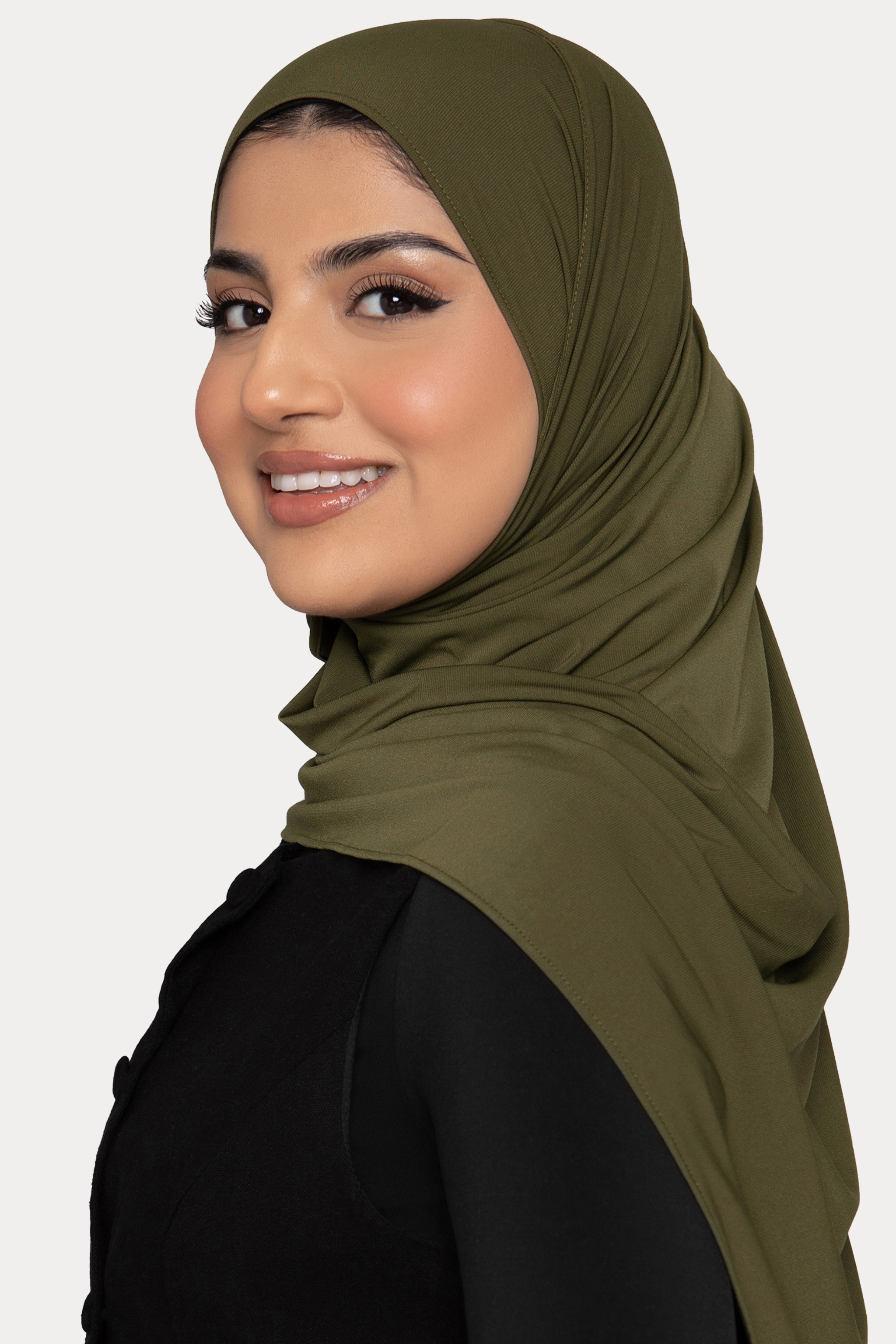Fluid Jersey Hijab- Olive Grove - Honey Hijabs, - Luxury Haute Hijabs, Honey Hijabs - Honey Hijabs