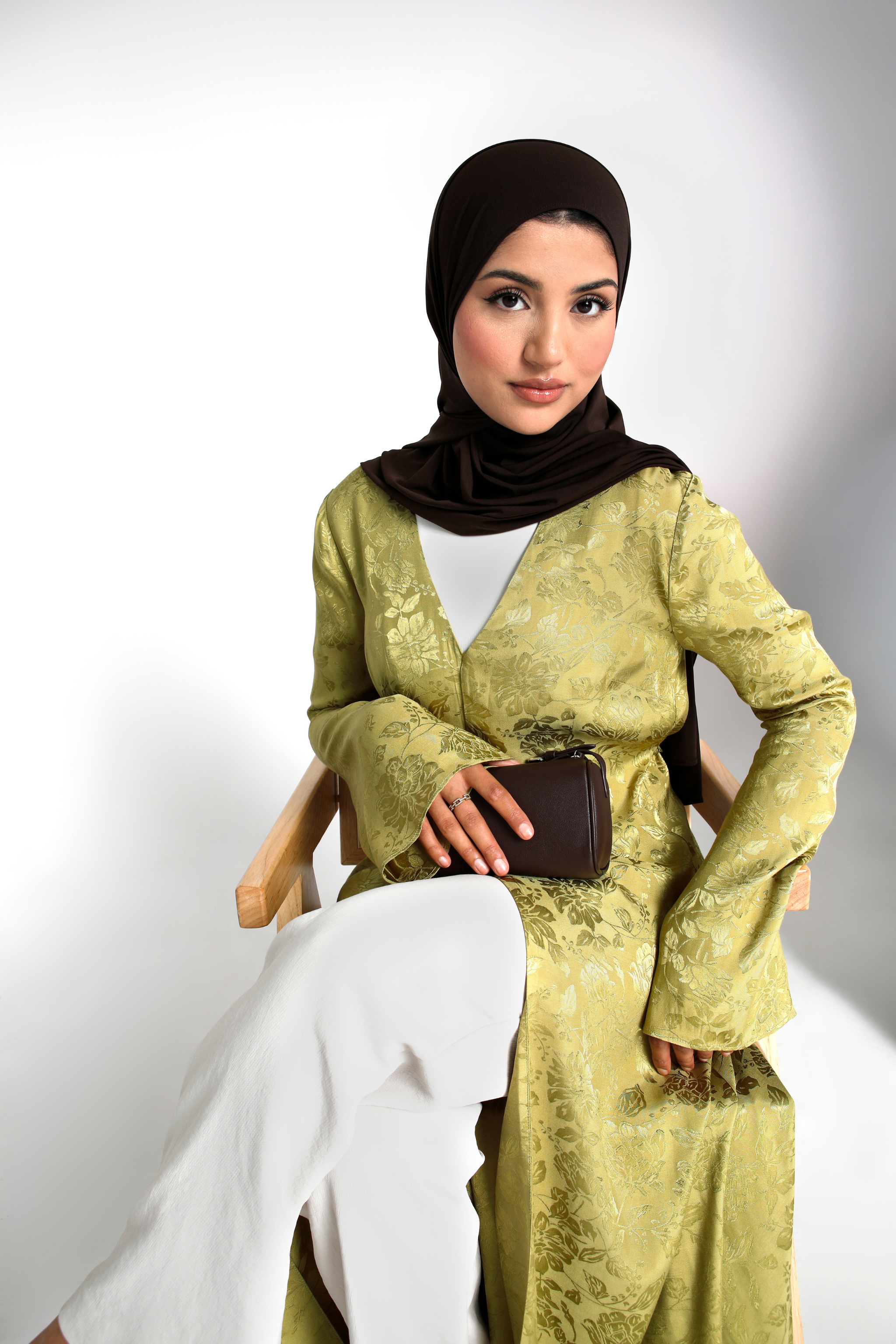 Zahra Open Abaya - Olive Bloom - Honey Hijabs, - Luxury Haute Hijabs, Honey Hijabs - Honey Hijabs