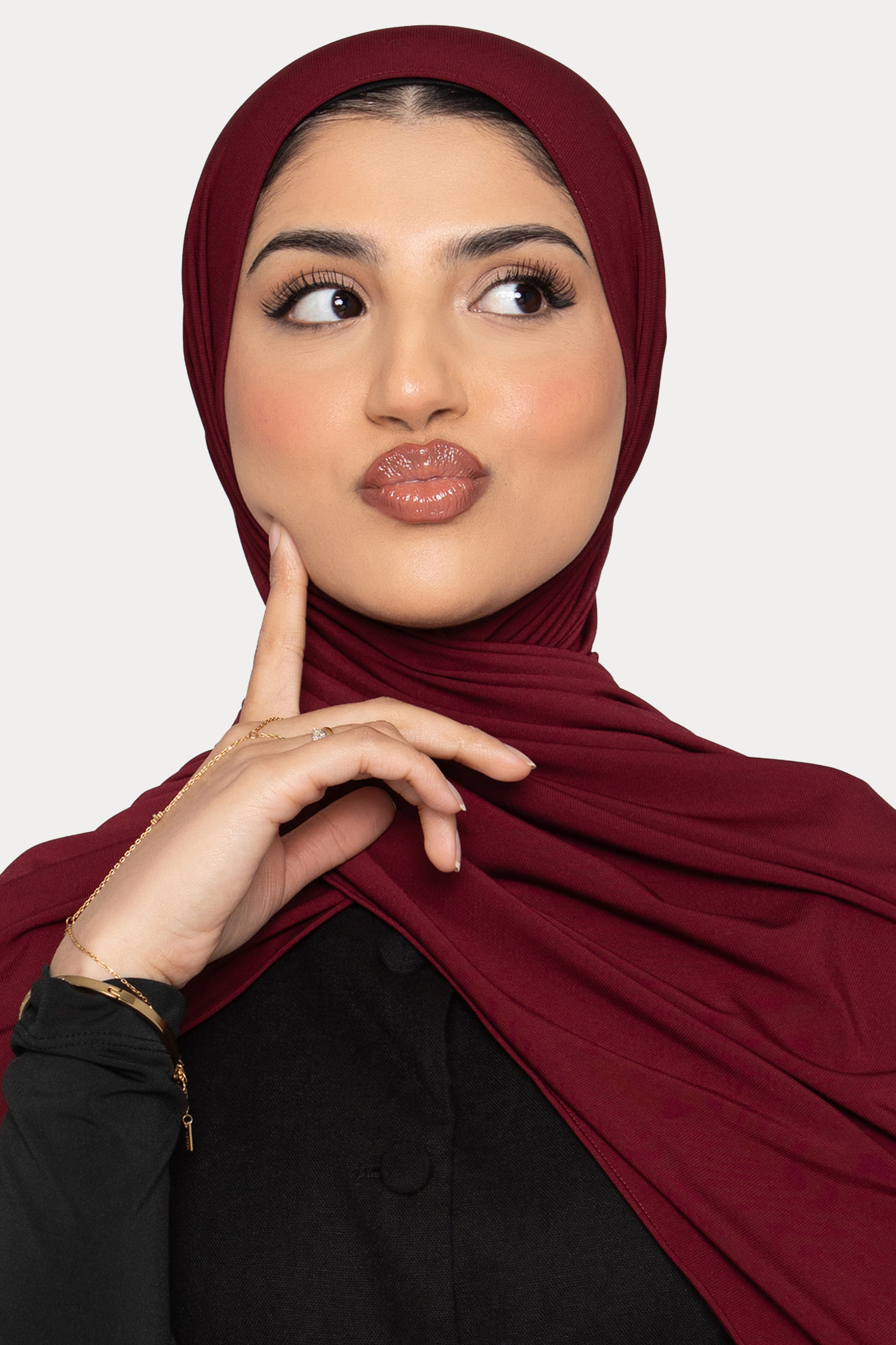 Fluid Jersey Hijab- Dark Cherry - Honey Hijabs, - Luxury Haute Hijabs, Honey Hijabs - Honey Hijabs