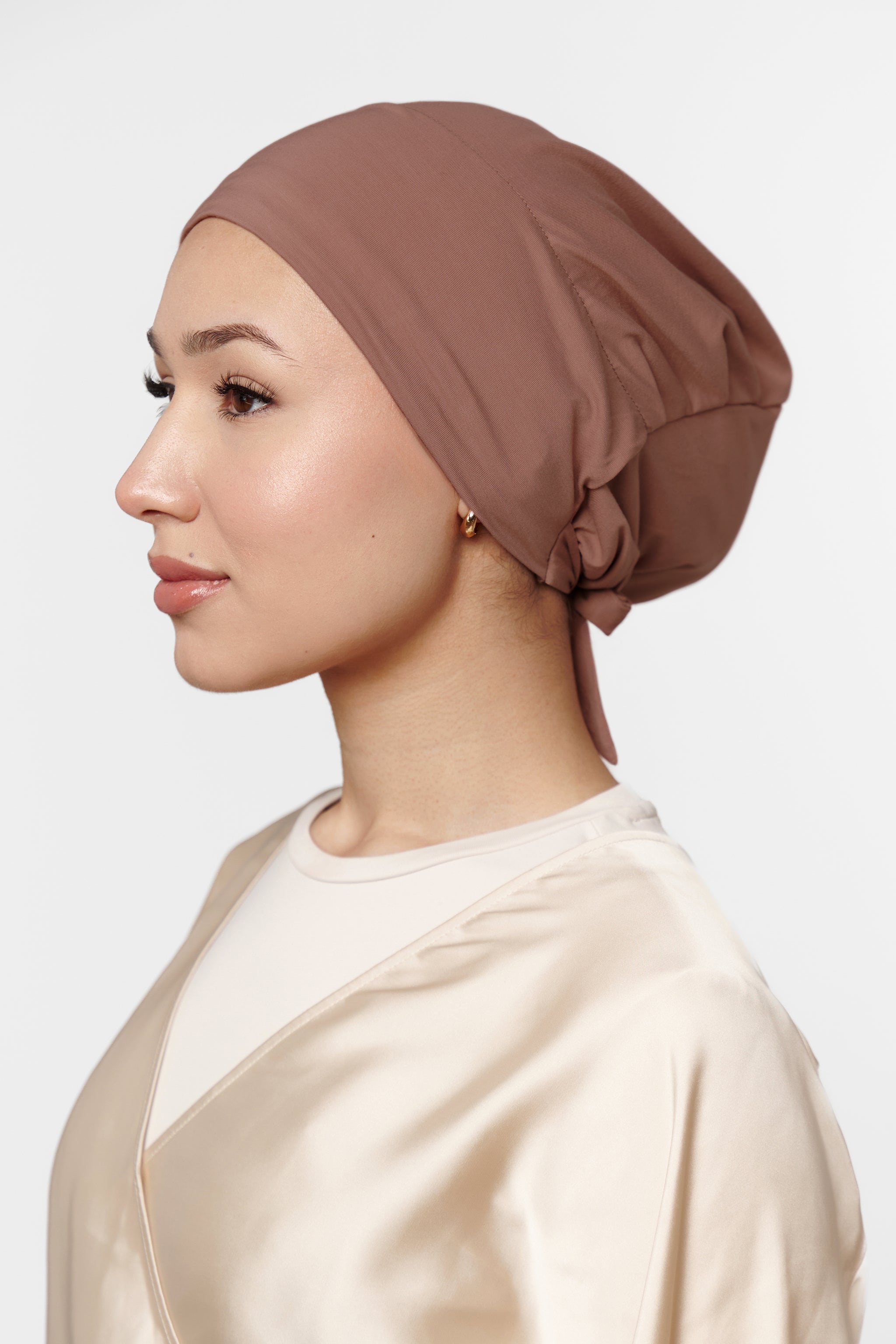 Silk-Lined Non-Slip Underscarf - Bronze Glow