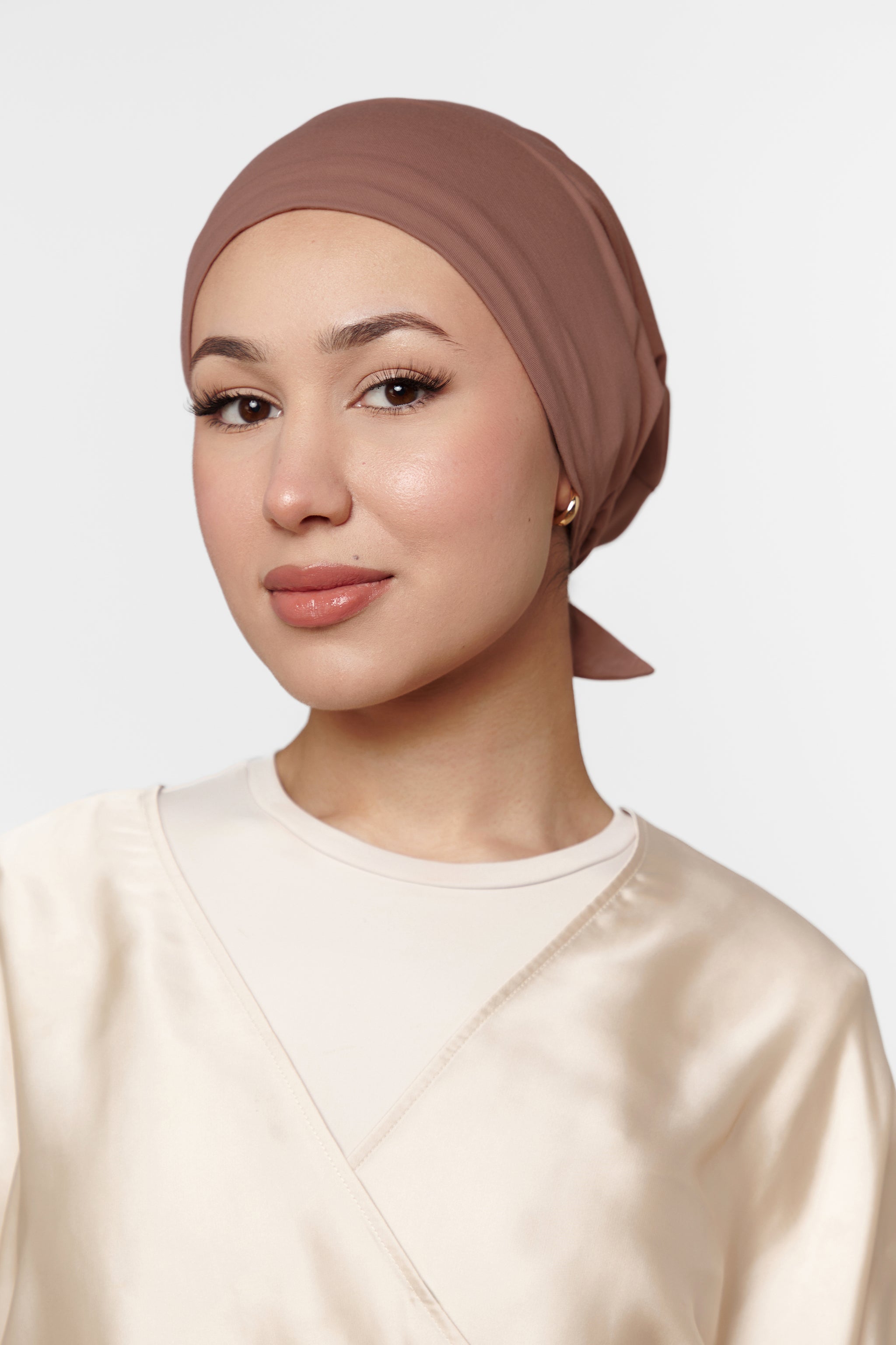 Silk-Lined Non-Slip Underscarf - Bronze Glow