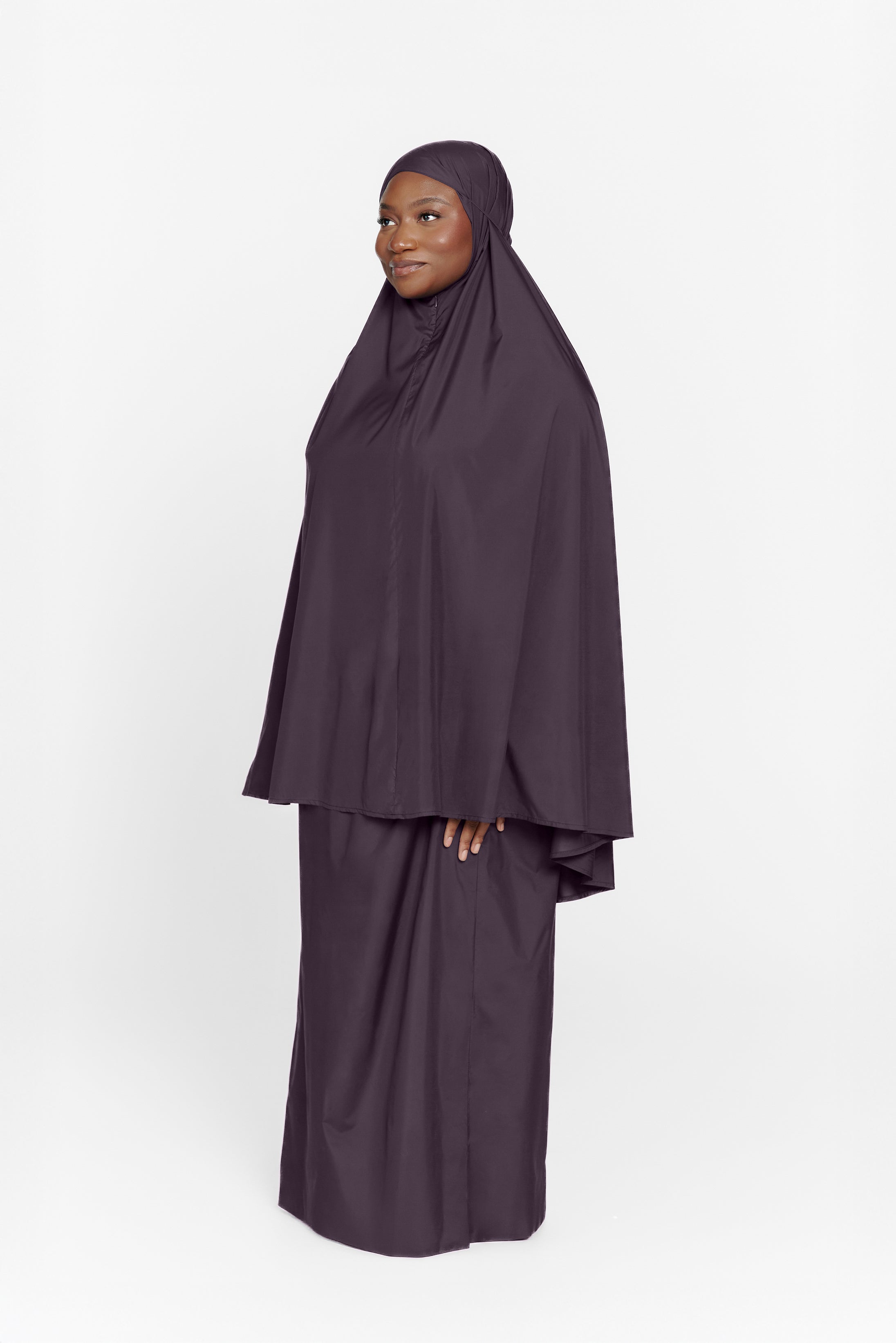 EveryWear Prayer Hijab- Black Plum - Honey Hijabs, - Luxury Haute Hijabs, Honey Hijabs - Honey Hijabs