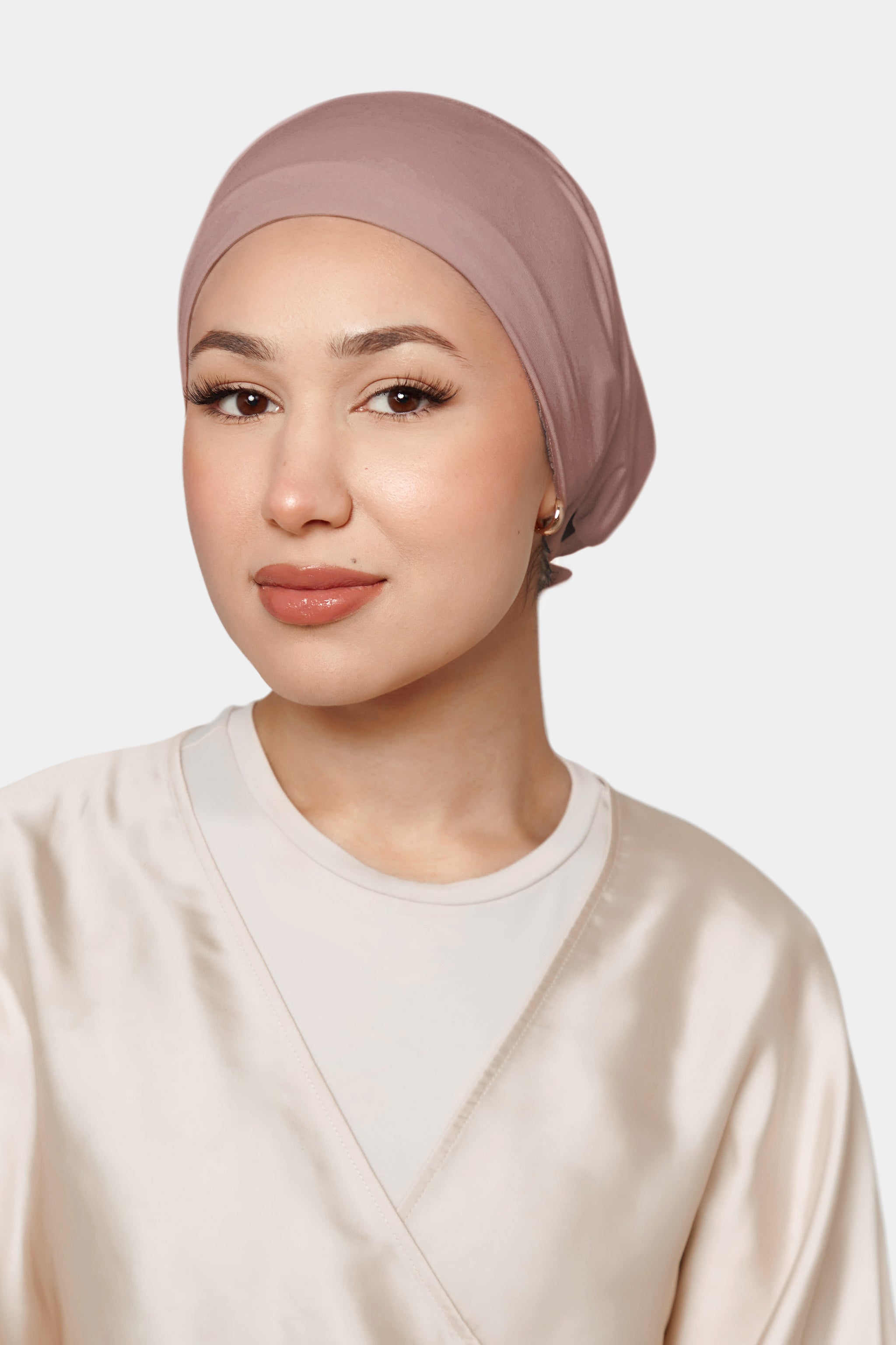 Silk-Lined Non-Slip Underscarf - Pink Haze