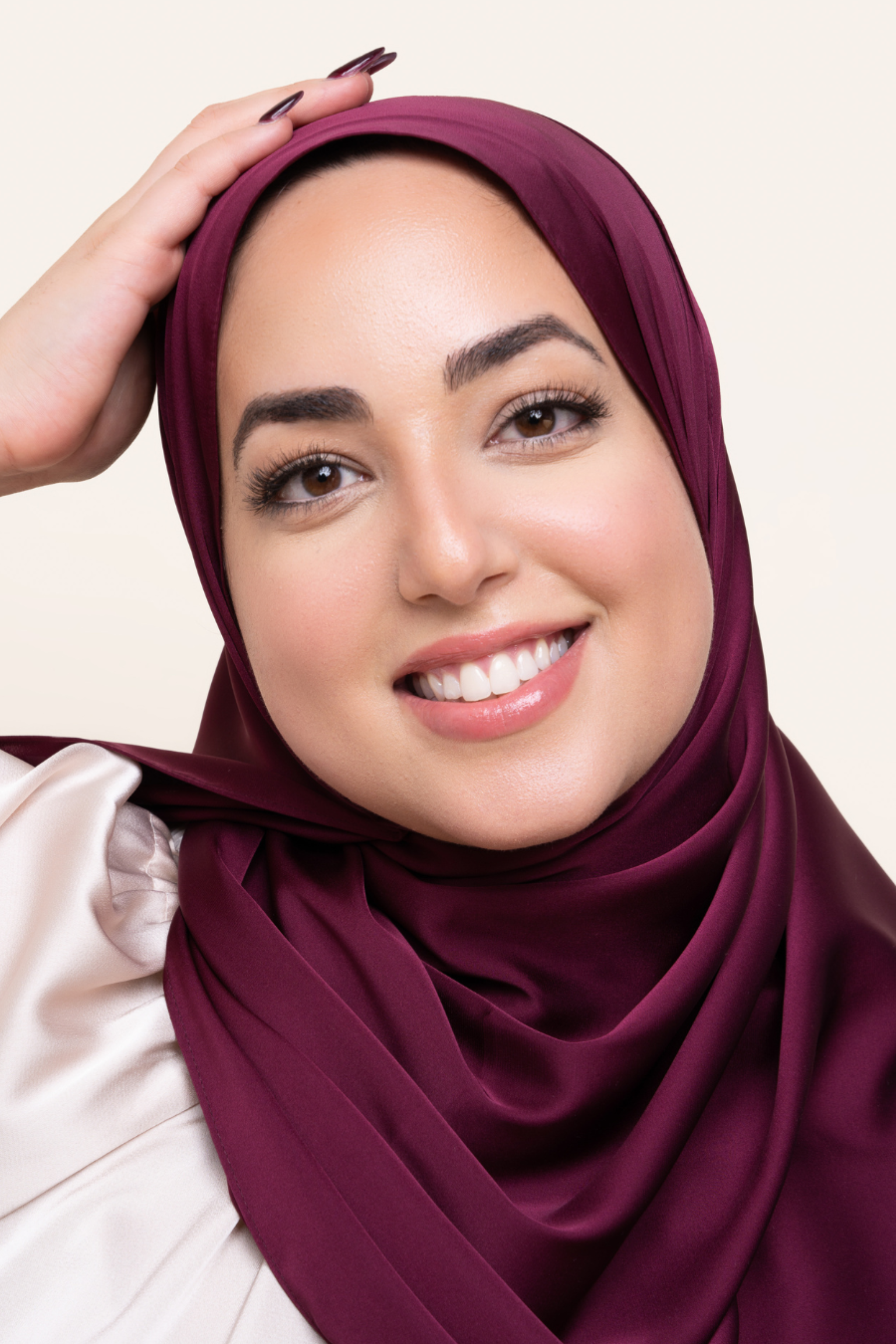 Matte Satin Hijab - Fig