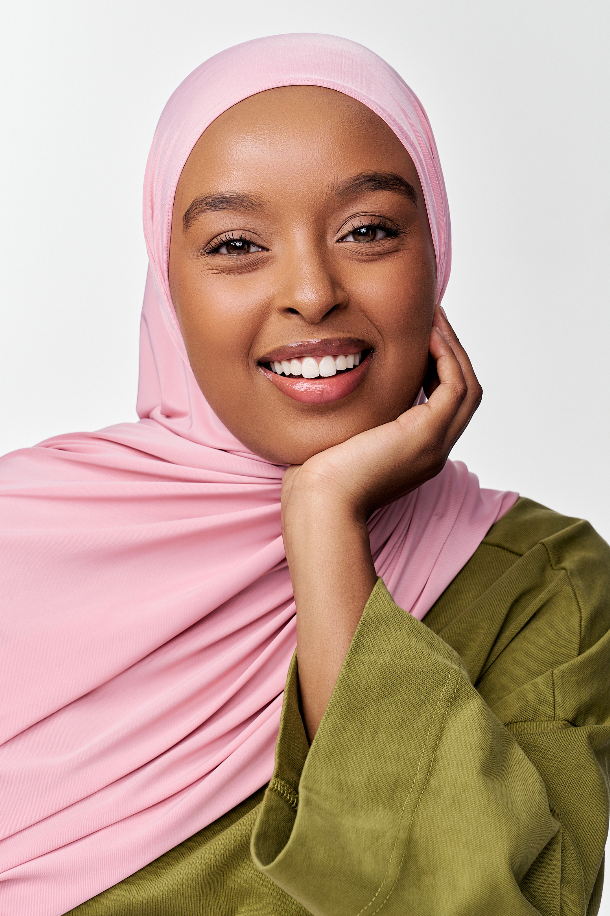 Glossy Jersey Hijab- Rose Latte