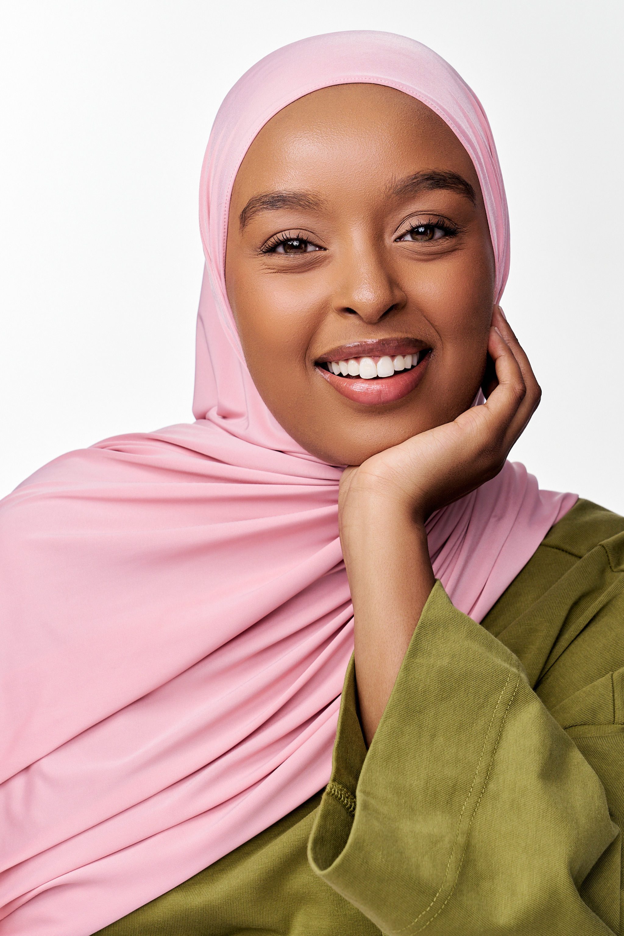 Glossy Jersey Hijab- Rose Latte