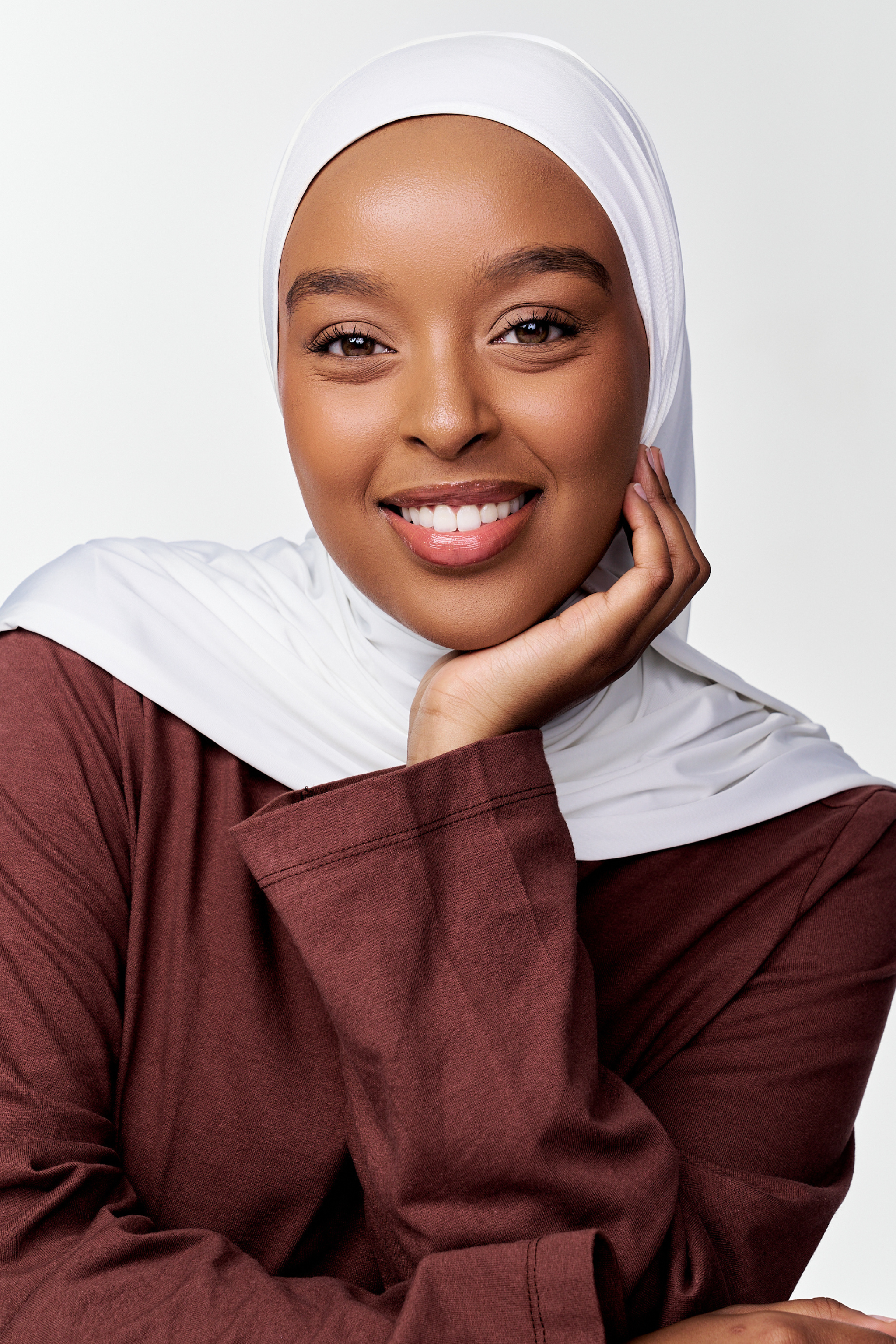 Glossy Jersey Hijab- White - Honey Hijabs,   - Luxury Haute Hijabs, Honey Hijabs - Honey Hijabs 
