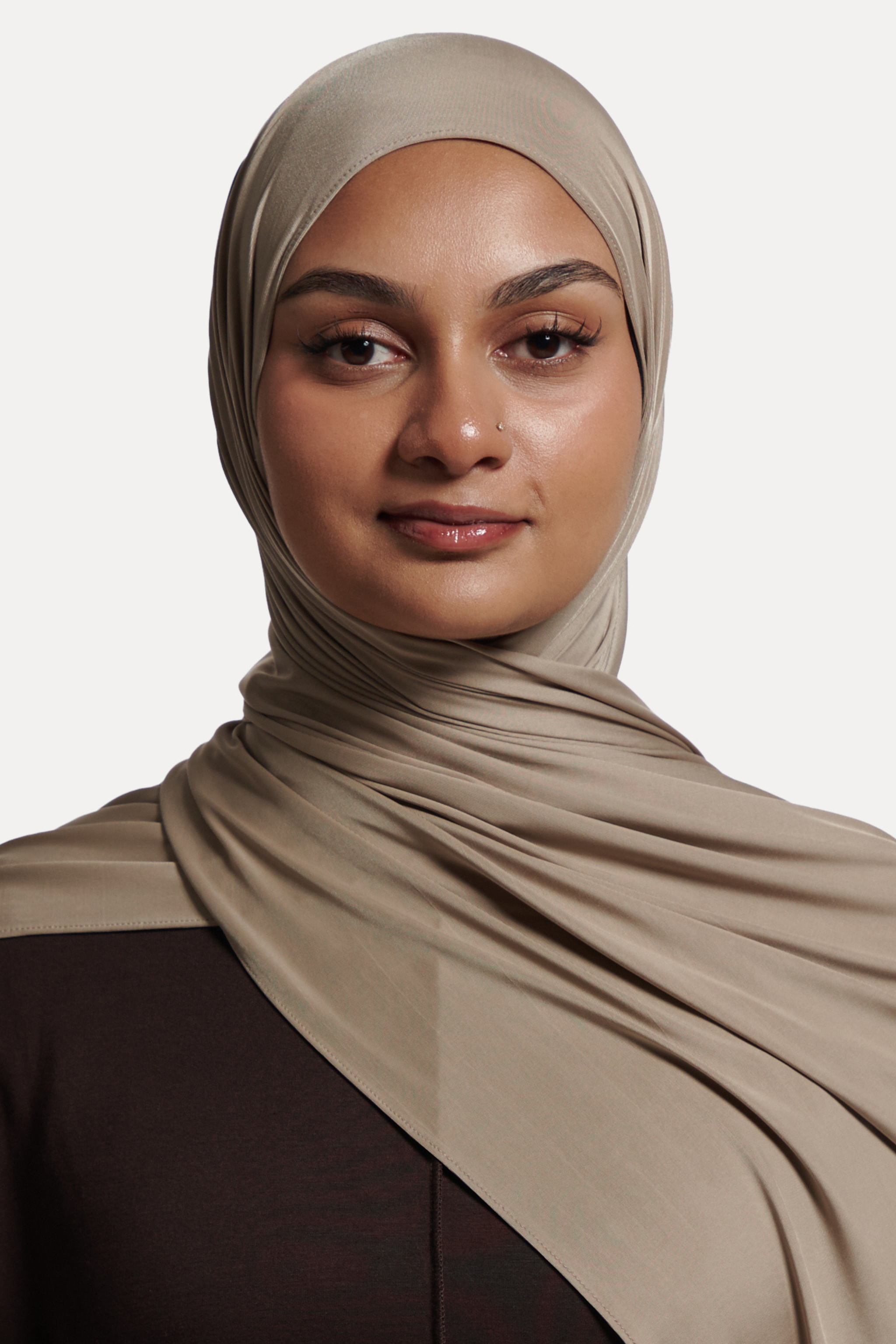 Glossy Jersey Hijab- Oat Milk