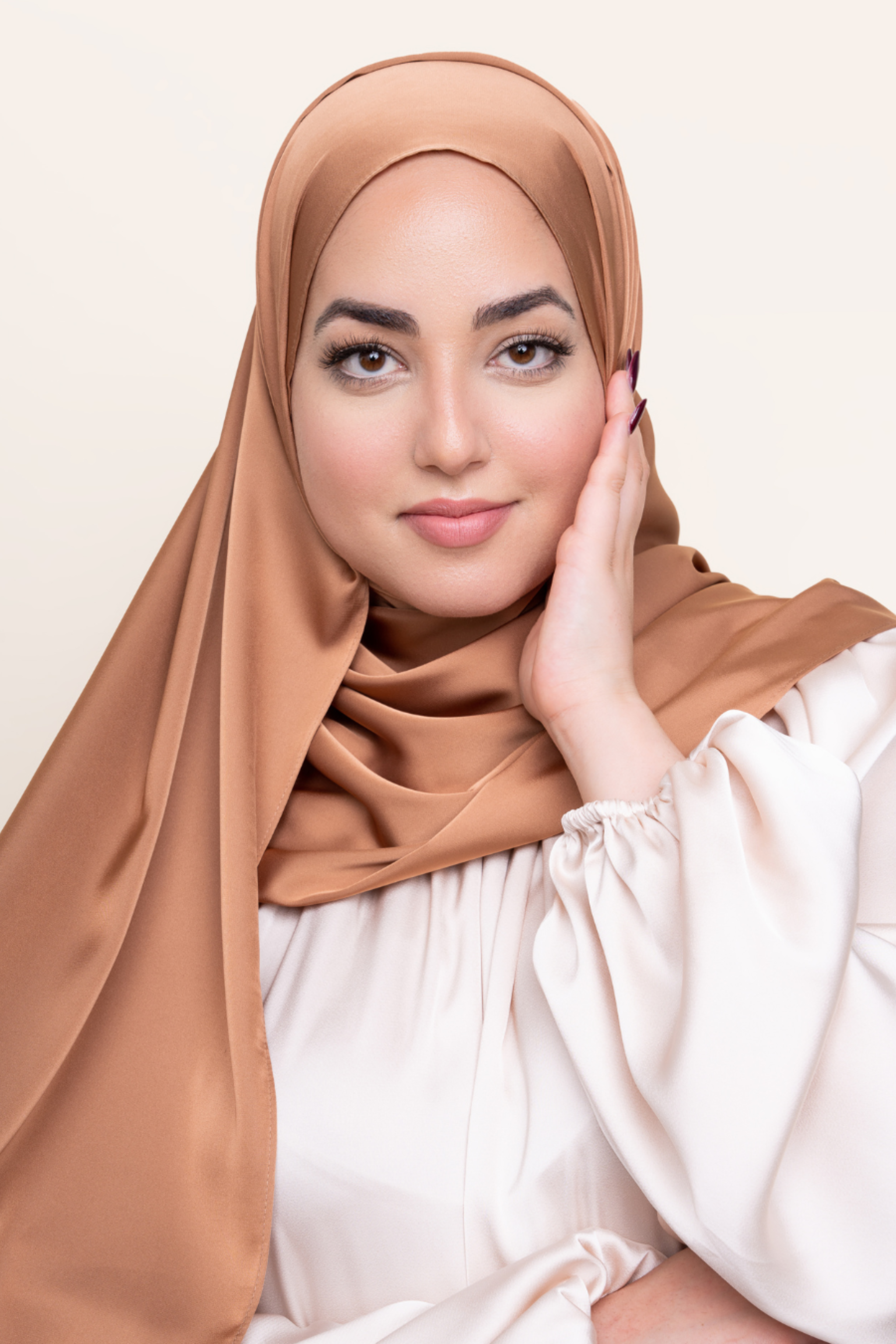 Matte Satin Hijab - Caramel Pecan Pie