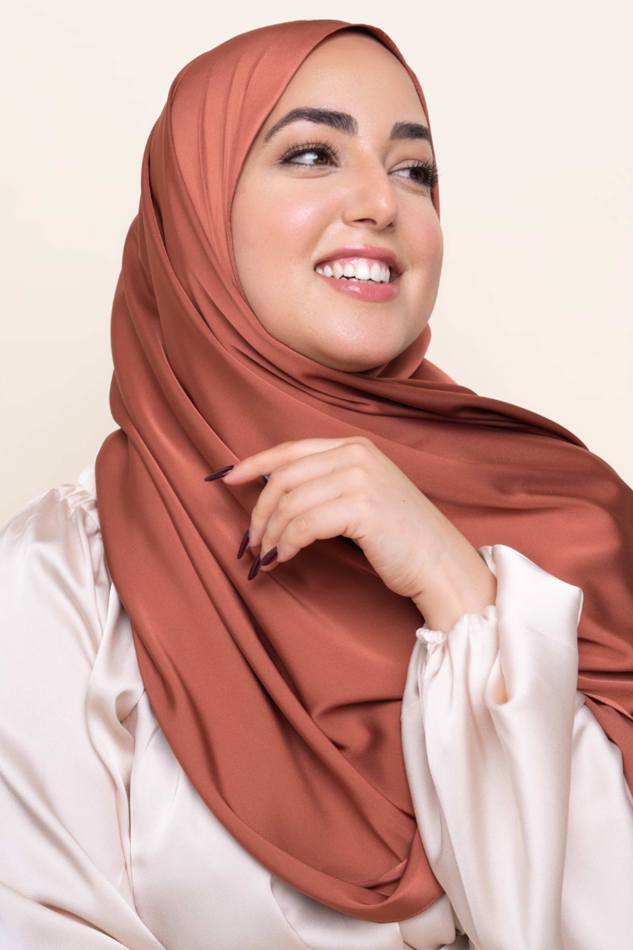 Matte Satin Hijab - Spice