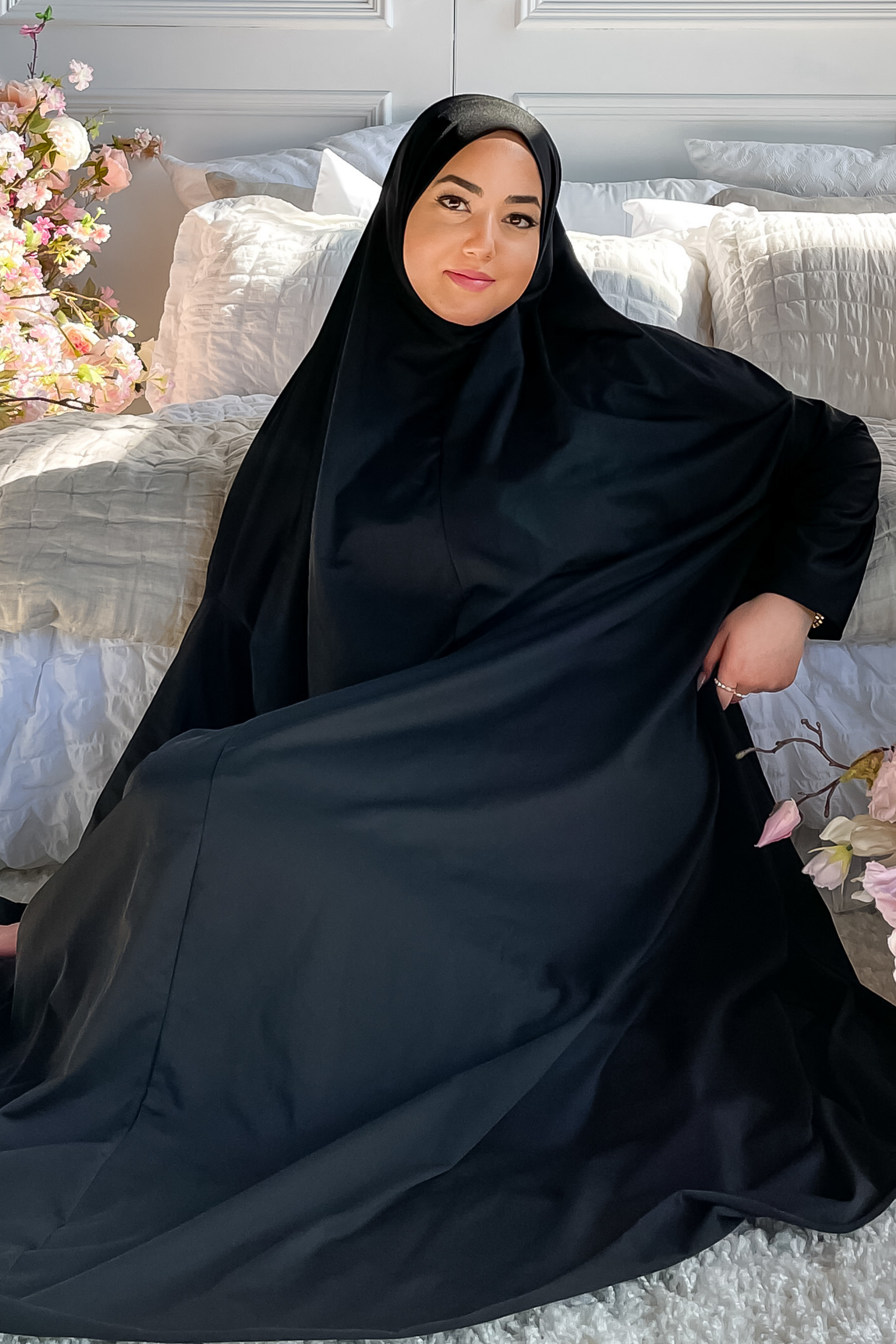 long black prayer hijab