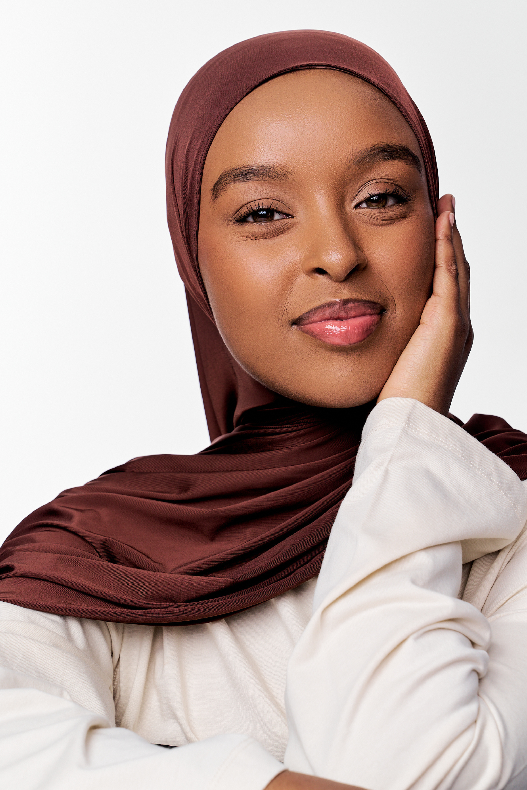 Glossy Jersey Hijab- Cinnamon - Honey Hijabs,   - Luxury Haute Hijabs, Honey Hijabs - Honey Hijabs 