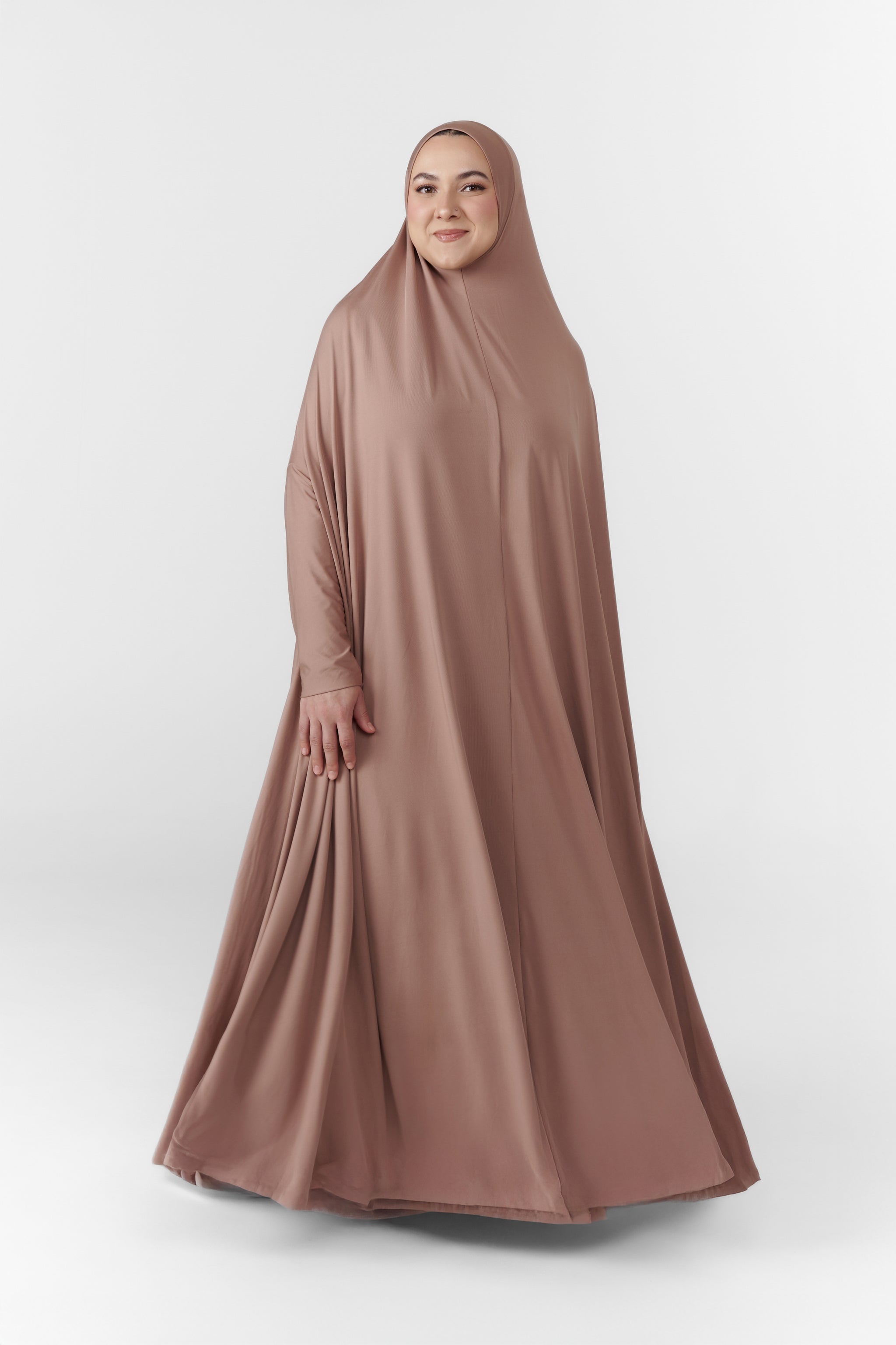 Full Coverage Prayer Hijab - Dusty Rose