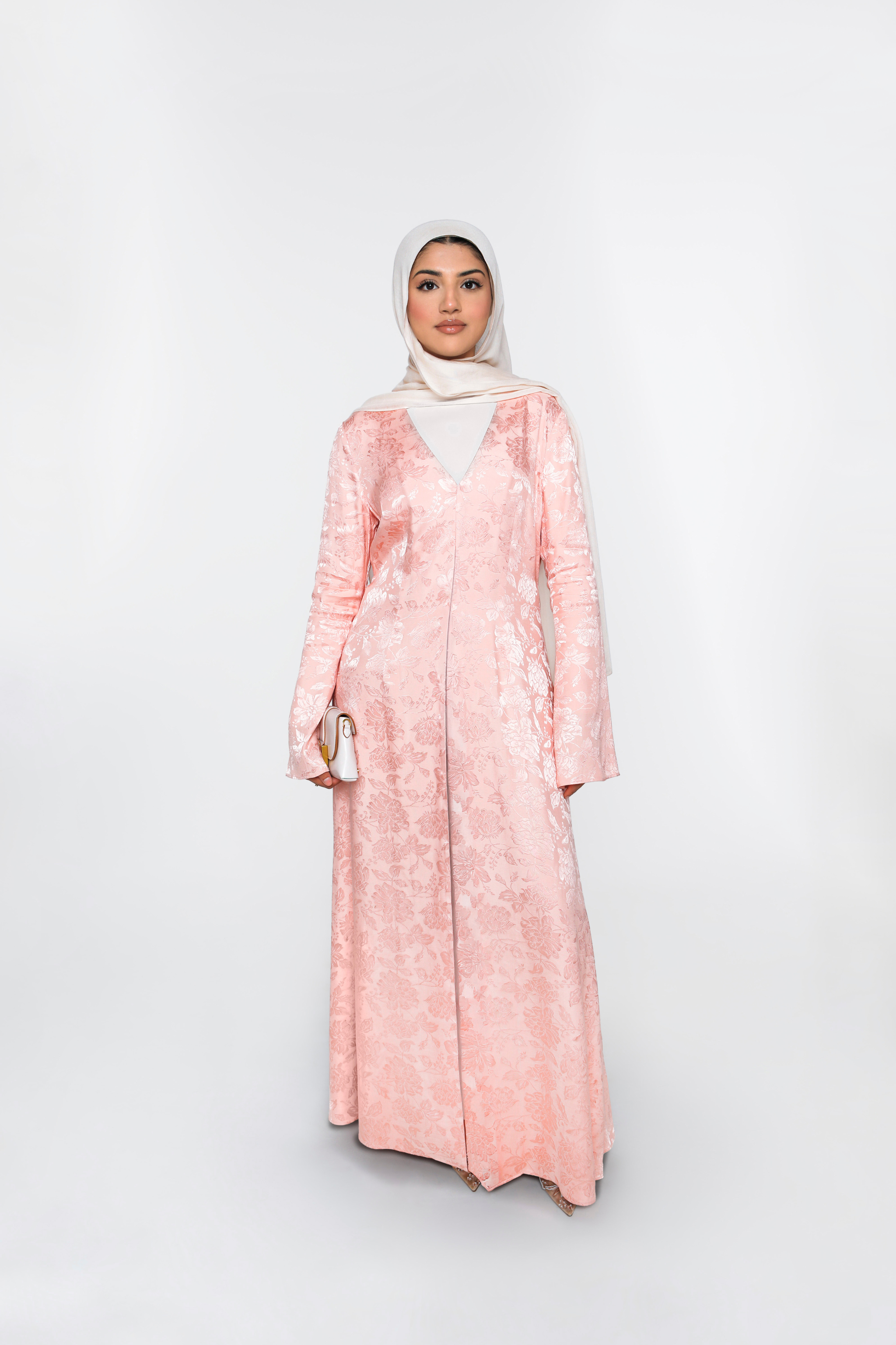 Zahra Open Abaya - Petal Pink - Honey Hijabs,   - Luxury Haute Hijabs, Honey Hijabs - Honey Hijabs 