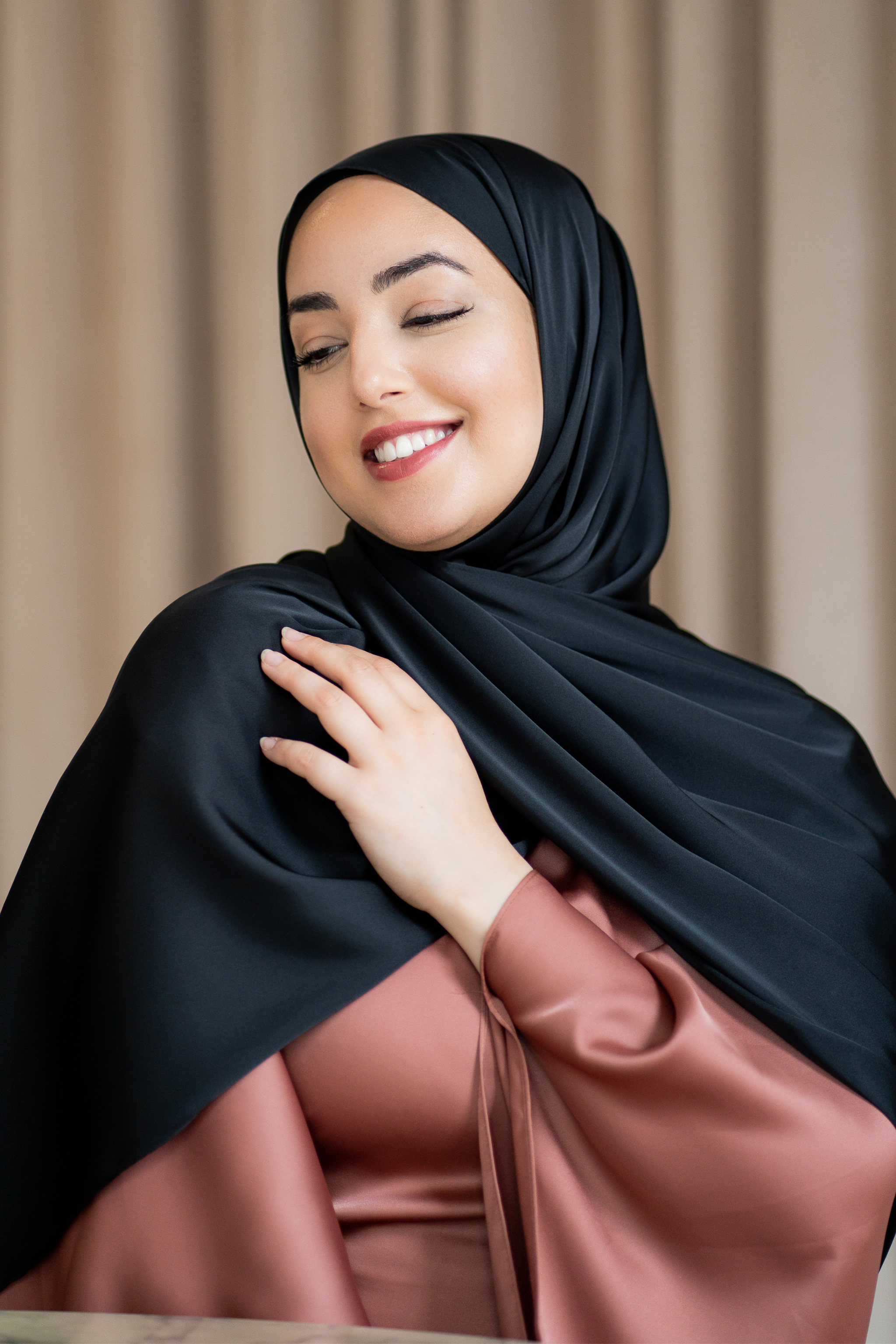 Matte Satin Hijab - Black Velvet