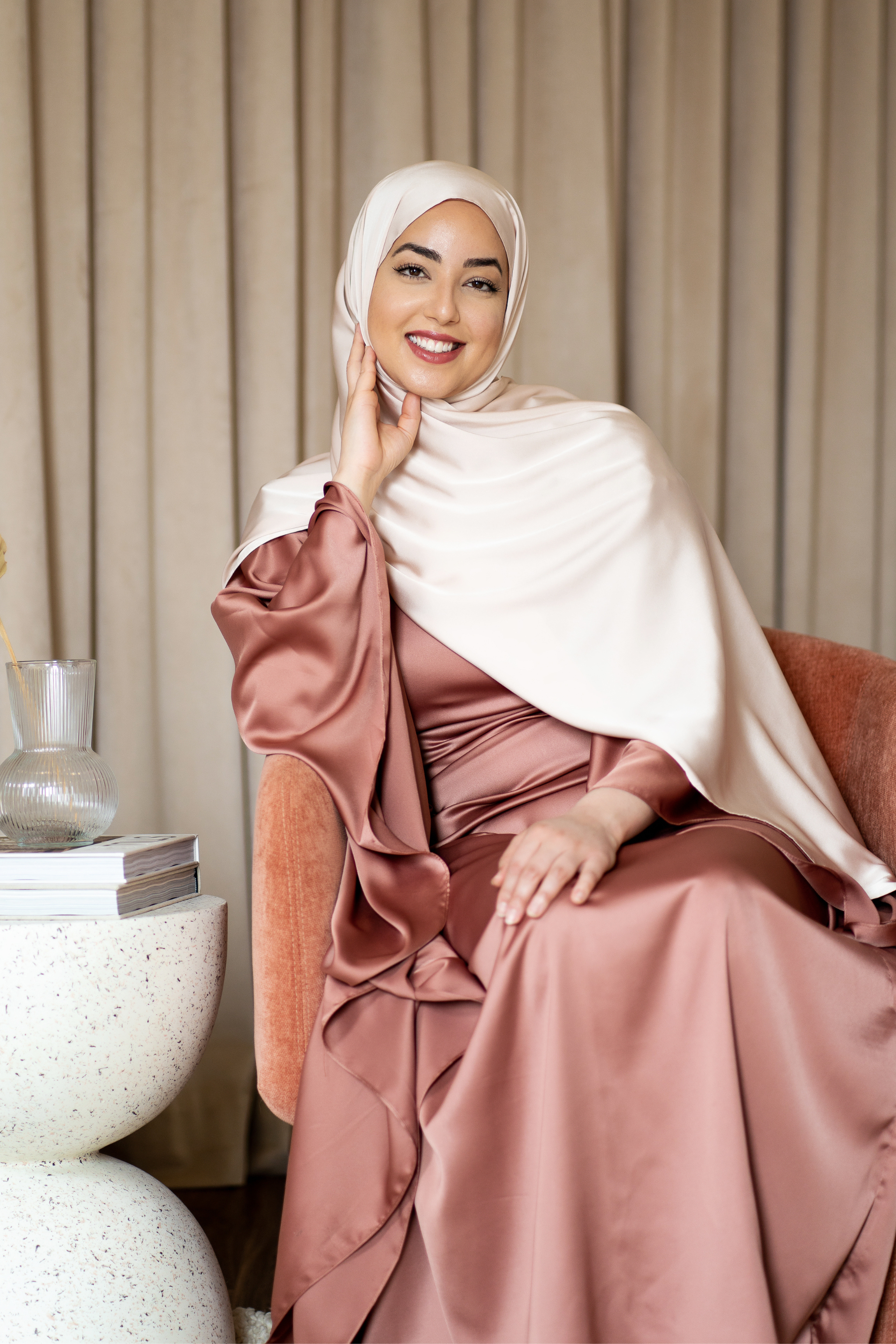 Matte Satin Hijab - Barely Beige