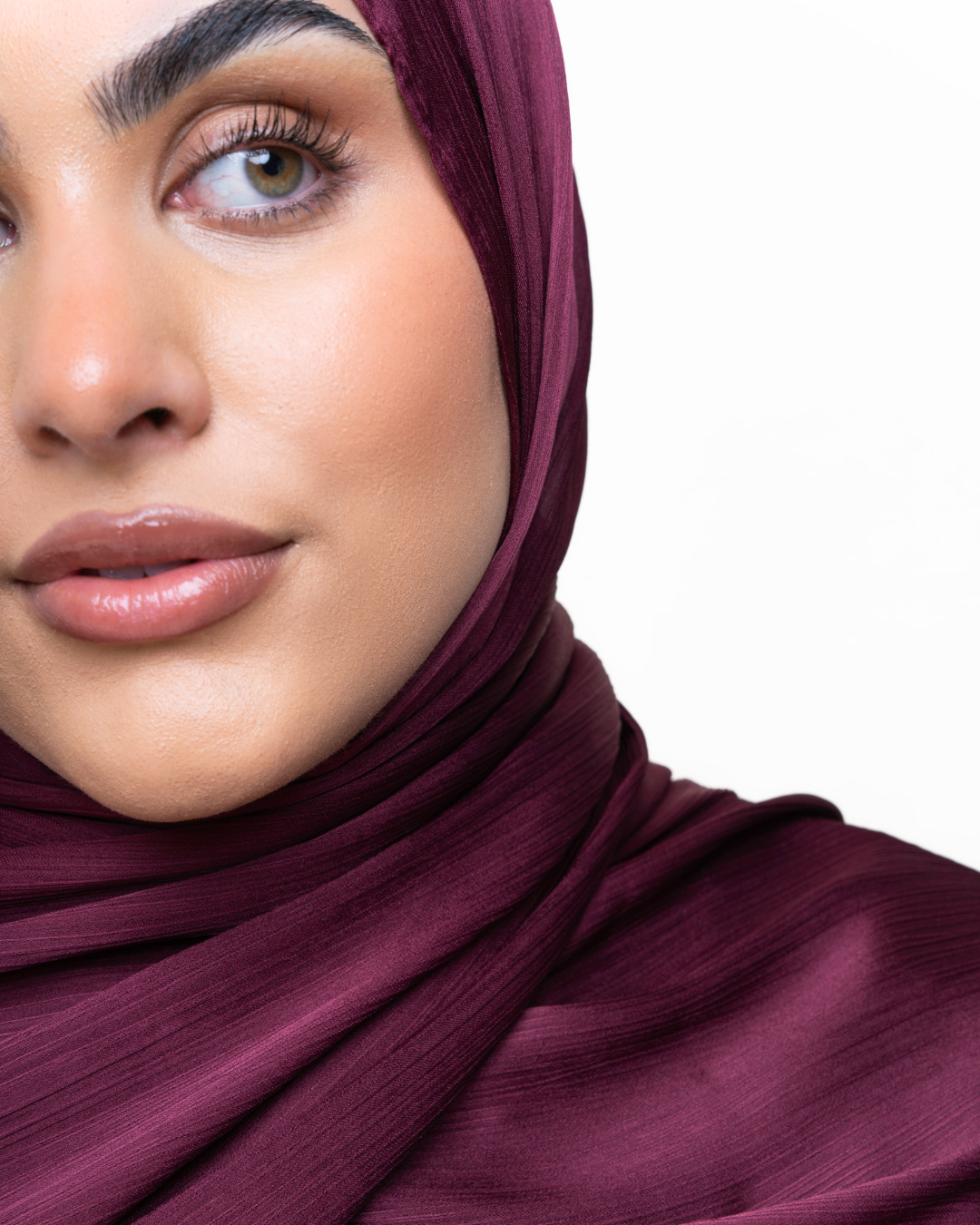 Textured Satin Hijab - Royal Burgundy