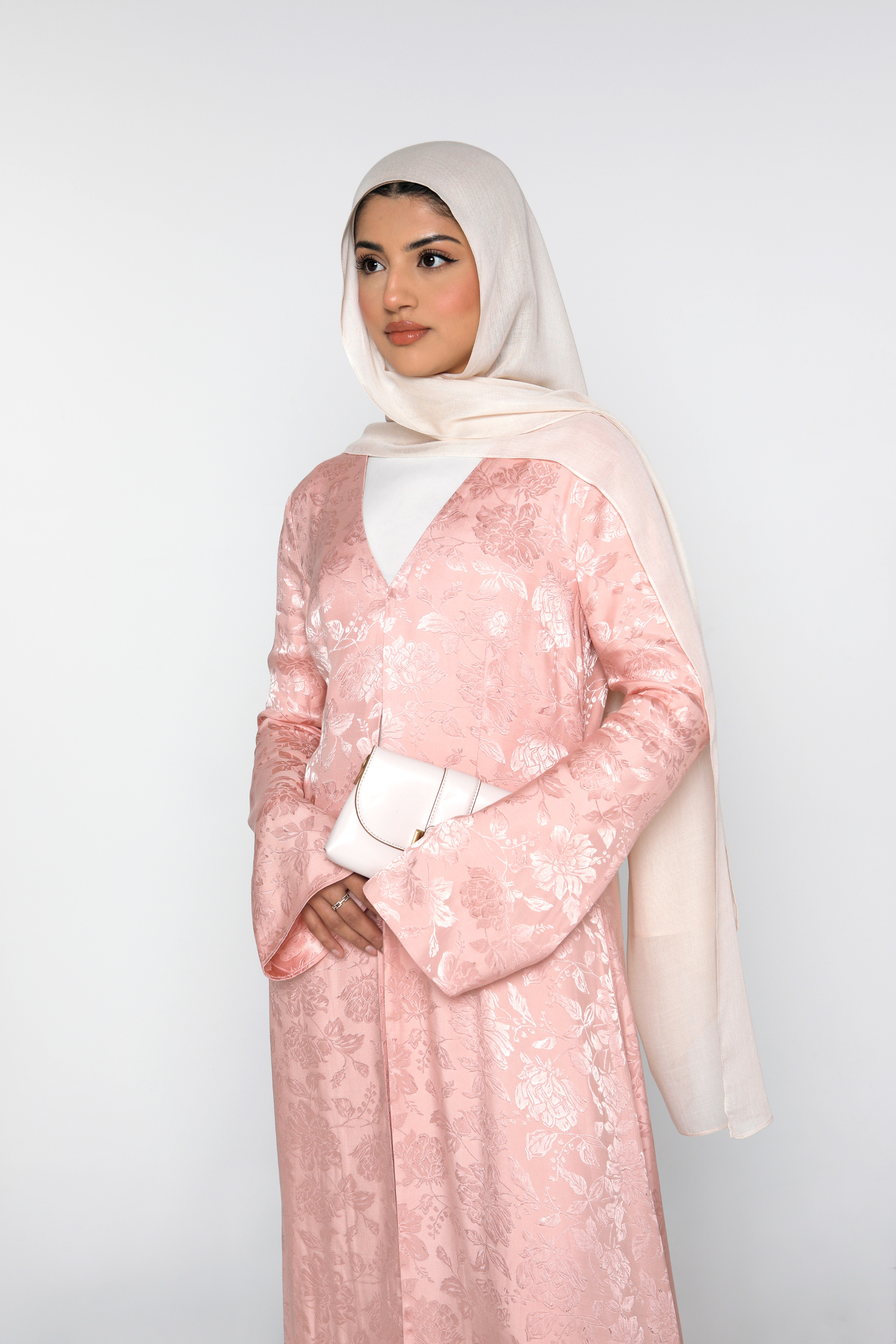 Zahra Open Abaya - Petal Pink - Honey Hijabs,   - Luxury Haute Hijabs, Honey Hijabs - Honey Hijabs 