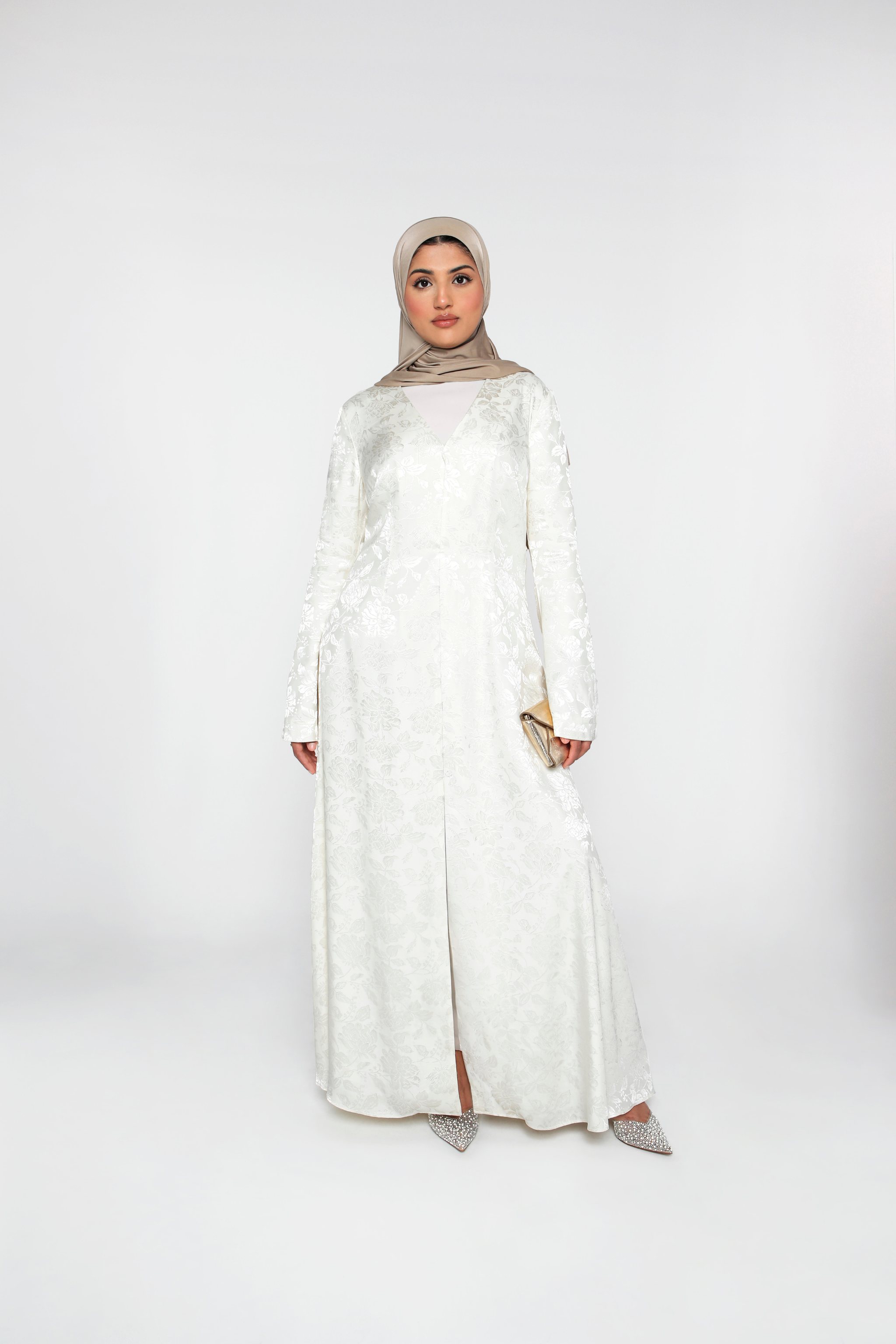 Zahra Open Abaya - Gardenia - Honey Hijabs,   - Luxury Haute Hijabs, Honey Hijabs - Honey Hijabs 