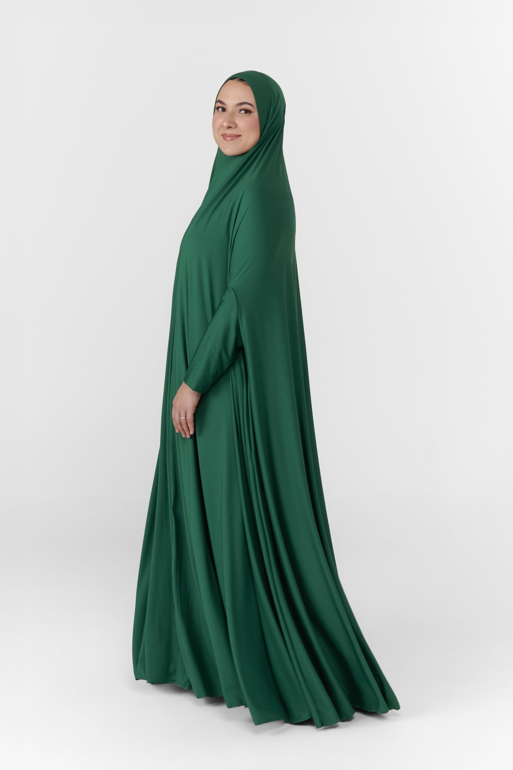 Full Coverage Prayer Hijab - Emerald