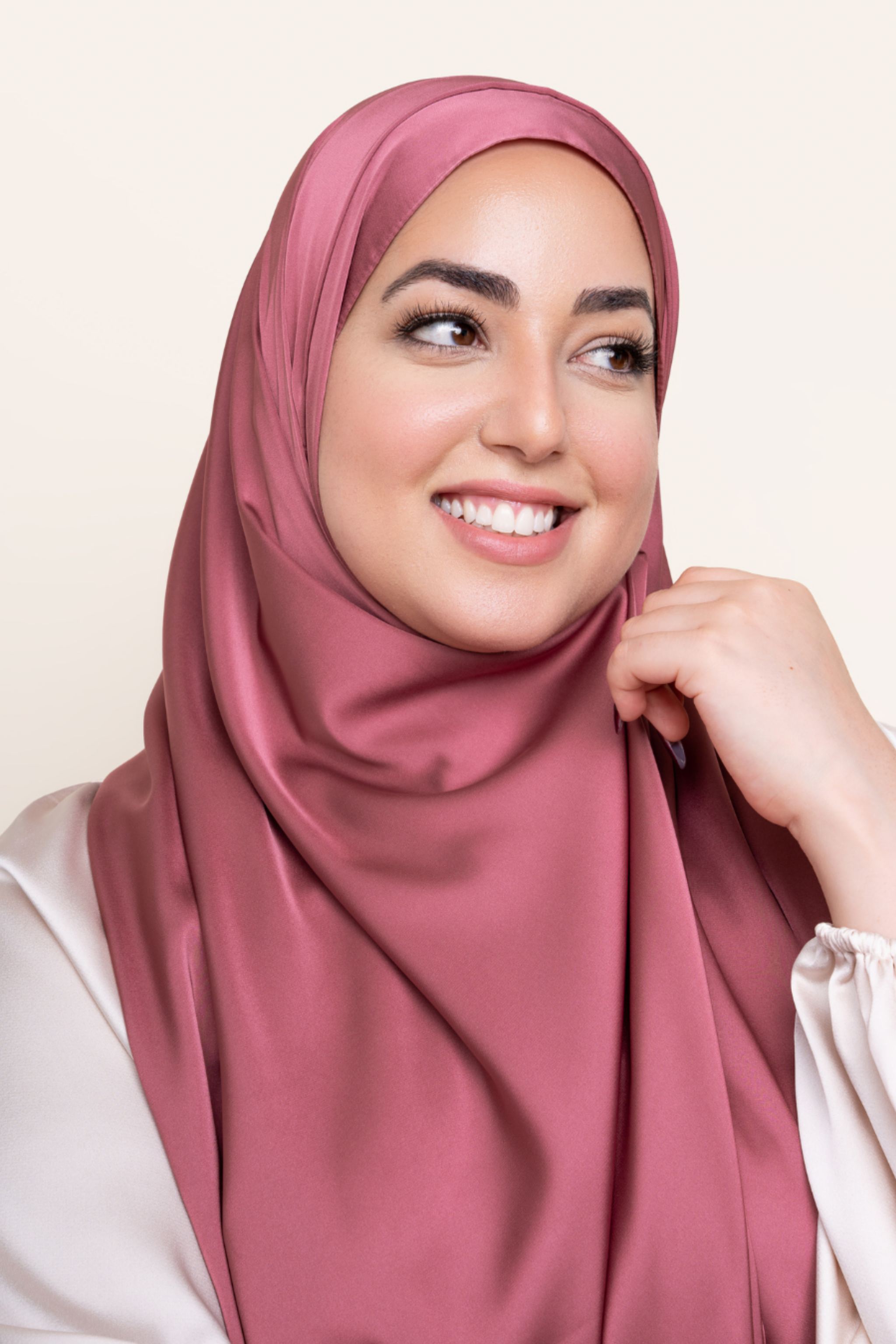 Matte Satin Hijab - Wild Rose