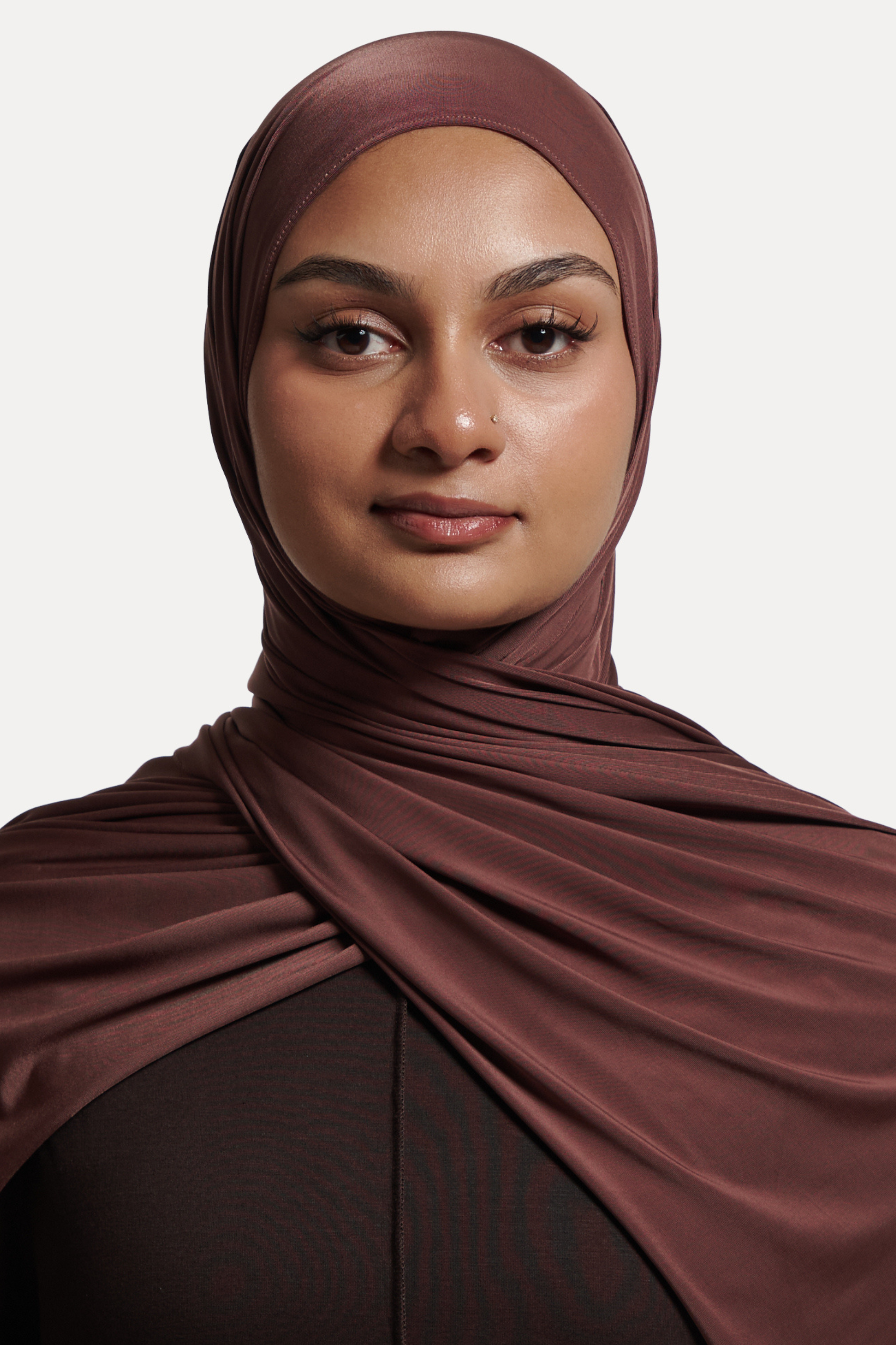 Glossy Jersey Hijab- Rose Cocoa