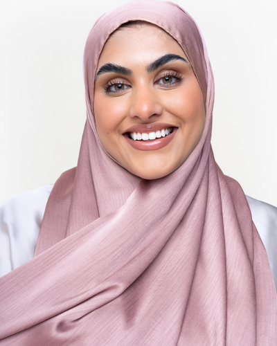 Textured Satin Hijab - Pink Stardust