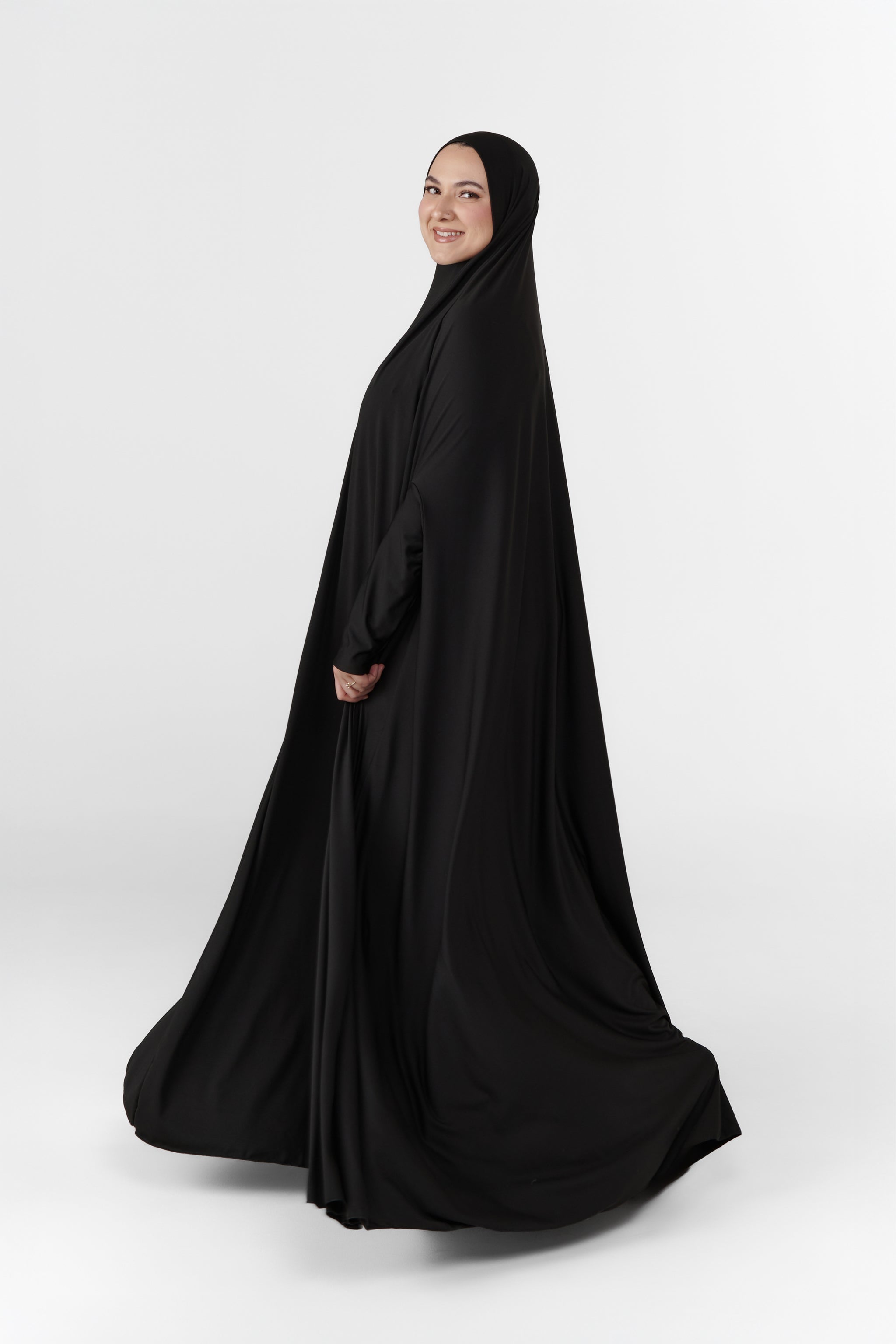 Full Coverage Prayer Hijab - Black