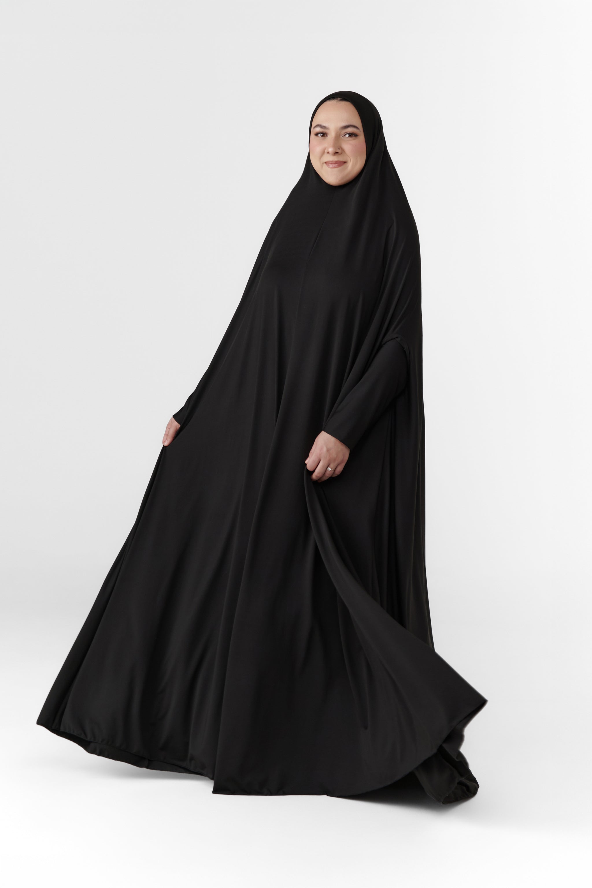 Full Coverage Prayer Hijab - Black