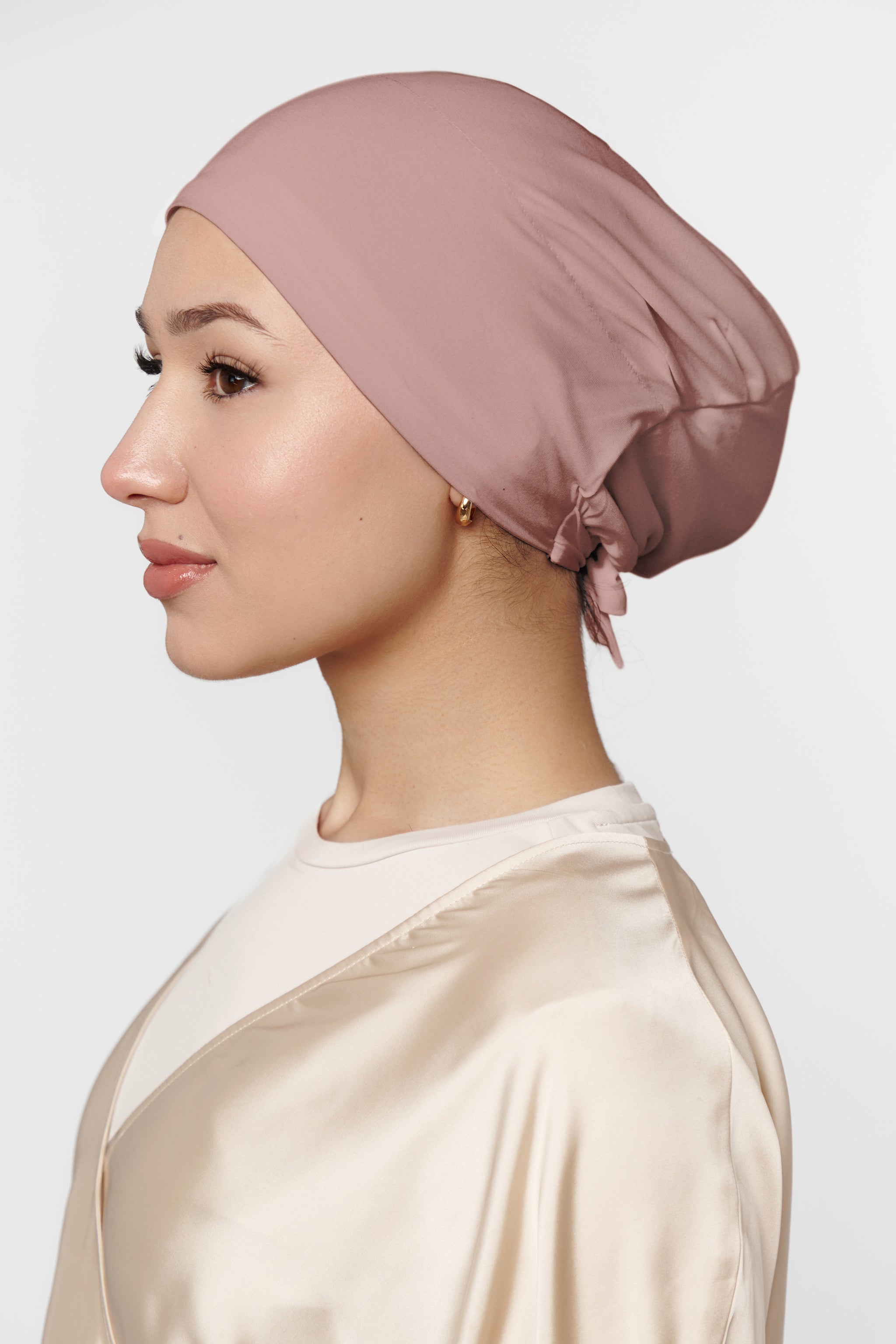 Silk-Lined Non-Slip Underscarf - Pink Haze