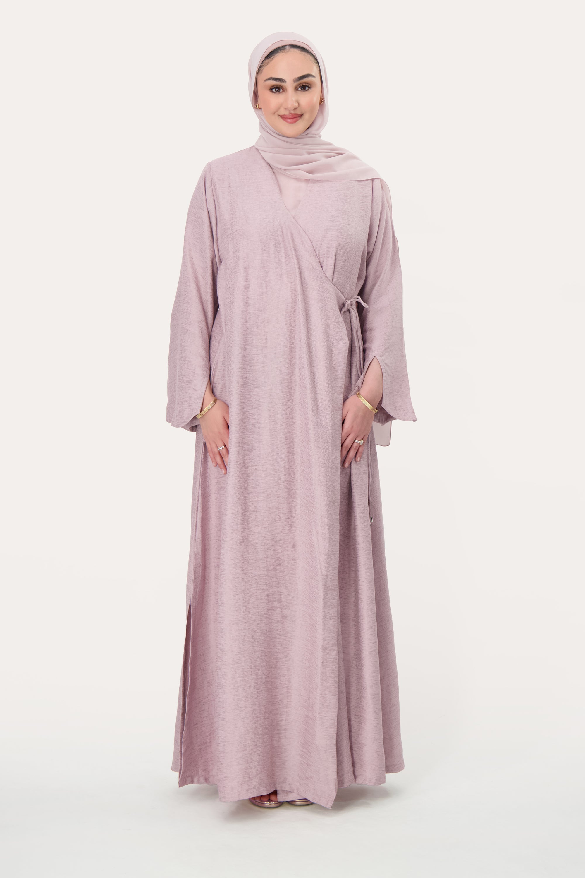 Amira Wrap Abaya & Hijab Set  - Desert Rose