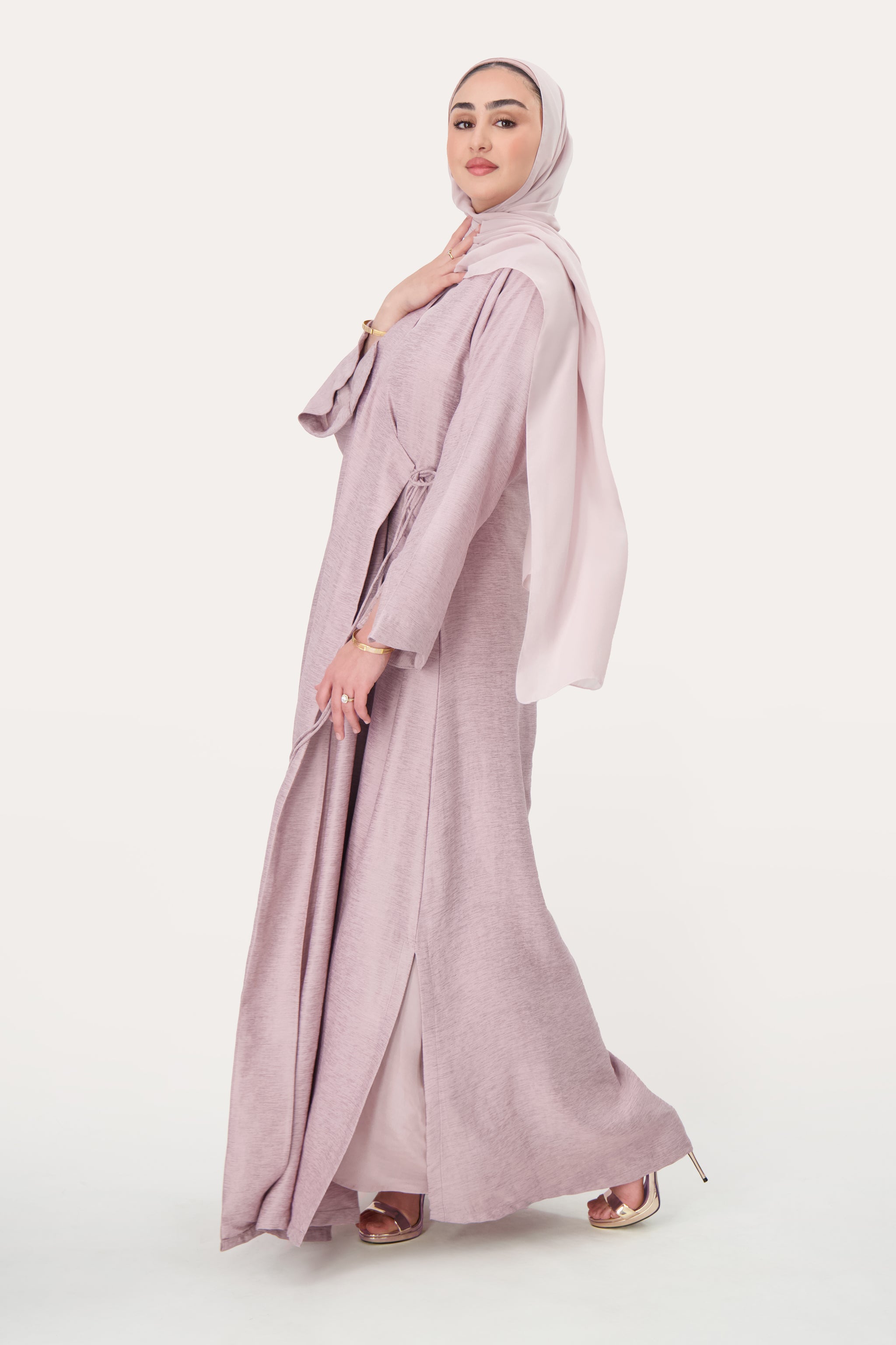 Amira Wrap Abaya & Hijab Set  - Desert Rose