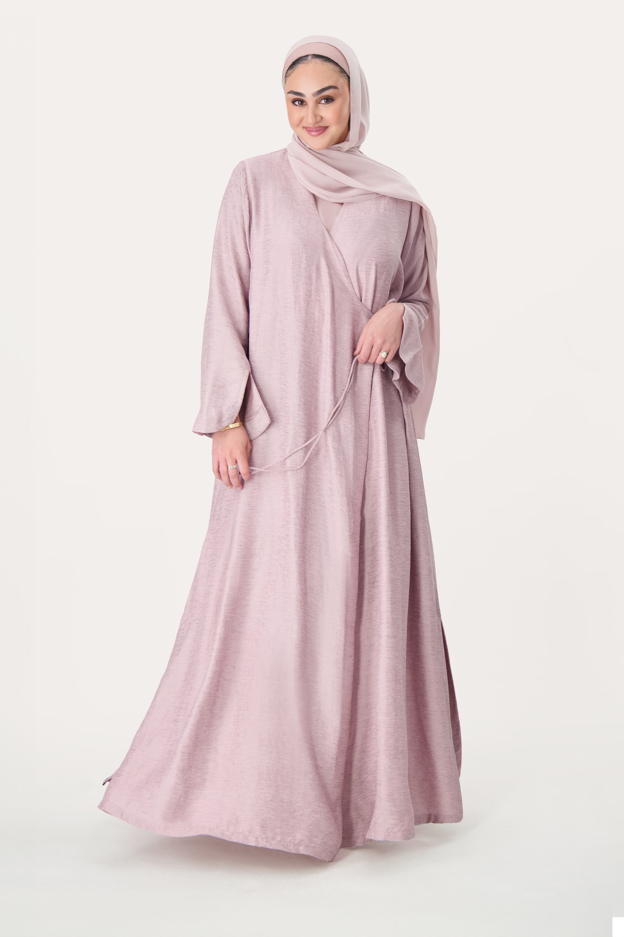 Amira Wrap Abaya & Hijab Set  - Desert Rose