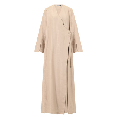 Amira Wrap Abaya & Hijab Set - Sand Dune