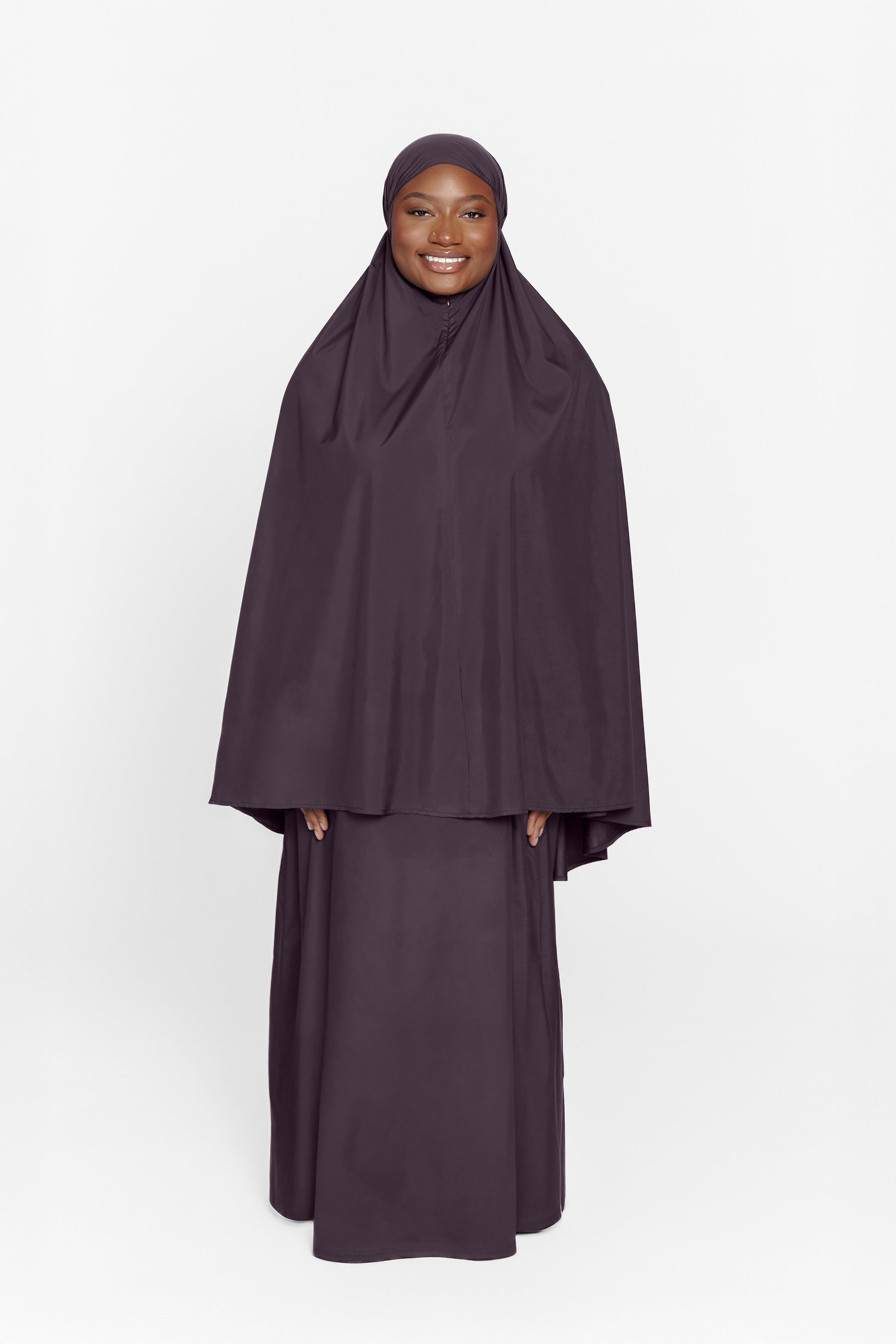 EveryWear Prayer Hijab- Black Plum - Honey Hijabs,   - Luxury Haute Hijabs, Honey Hijabs - Honey Hijabs 
