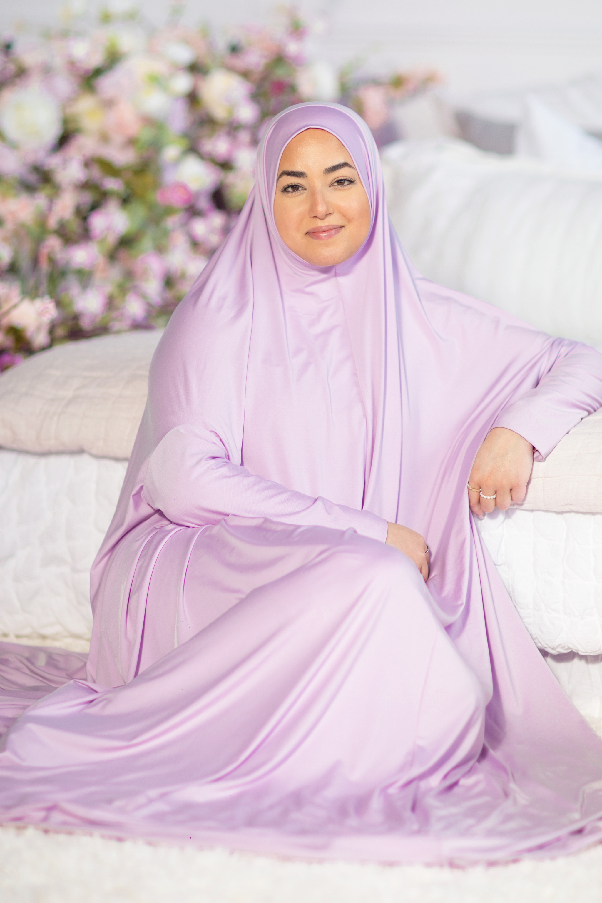 long prayer hijab lilac 