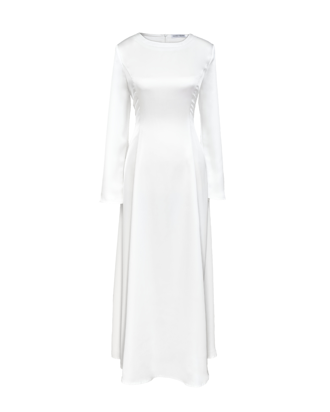 Plain white maxi top dress with sleeves