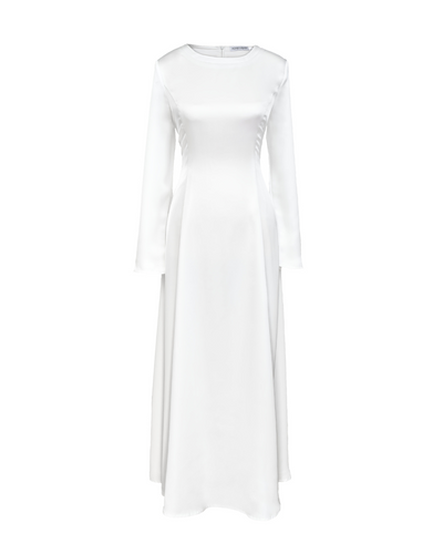 Maya Satin Maxi Dress - White