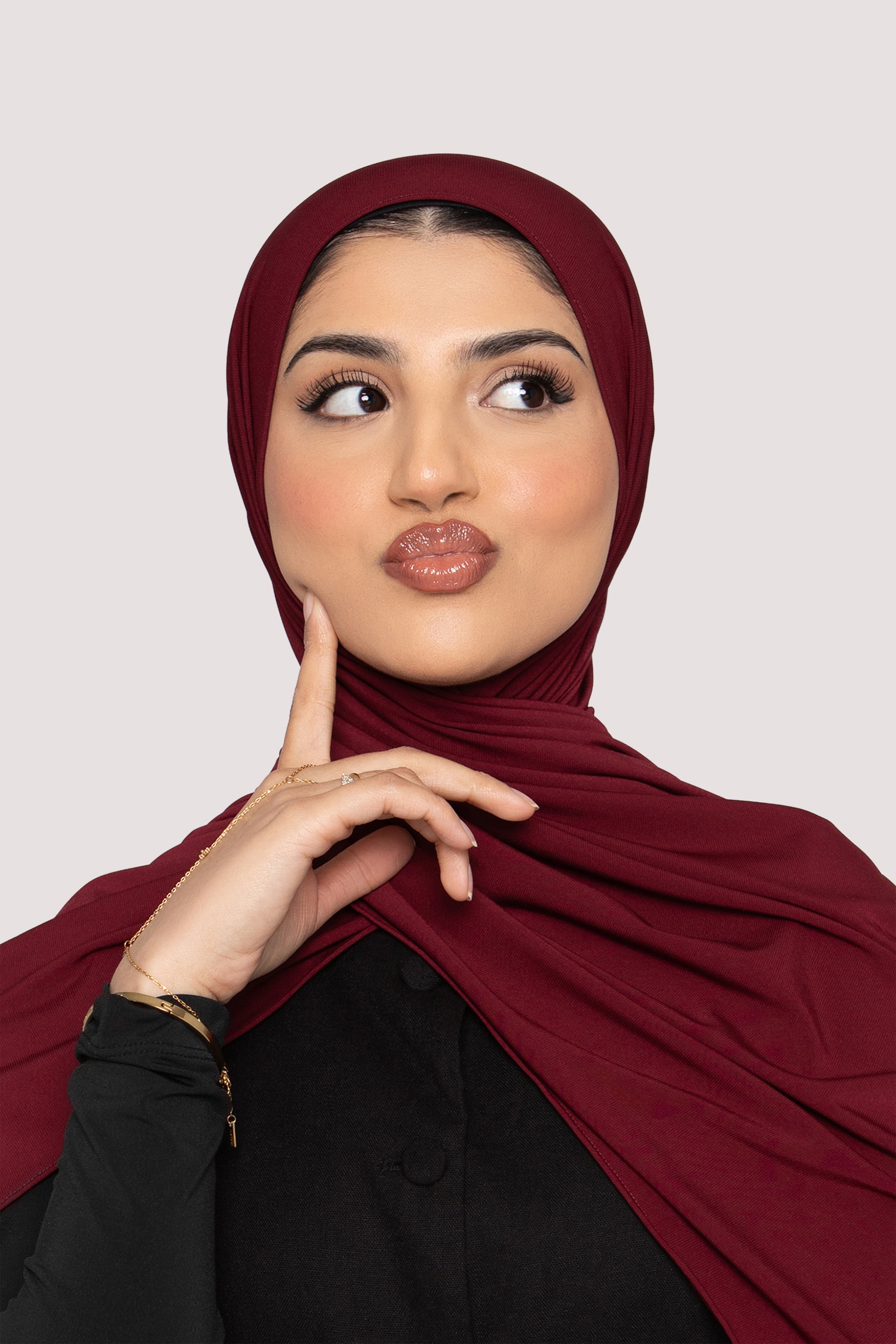 Fluid Jersey Hijab- Dark Cherry - Honey Hijabs,   - Luxury Haute Hijabs, Honey Hijabs - Honey Hijabs 