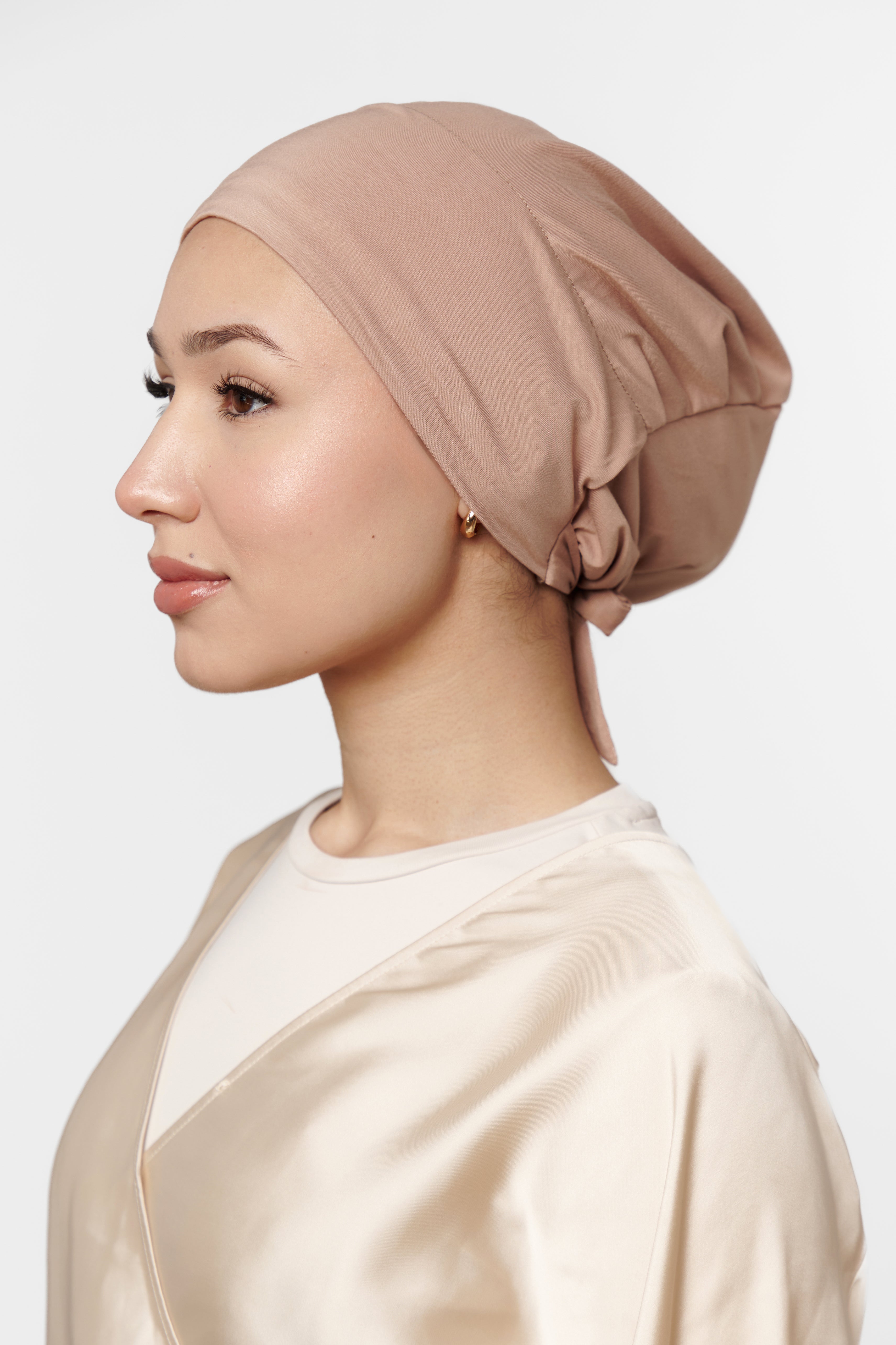 Silk Lined Underscarf - Almond Butter