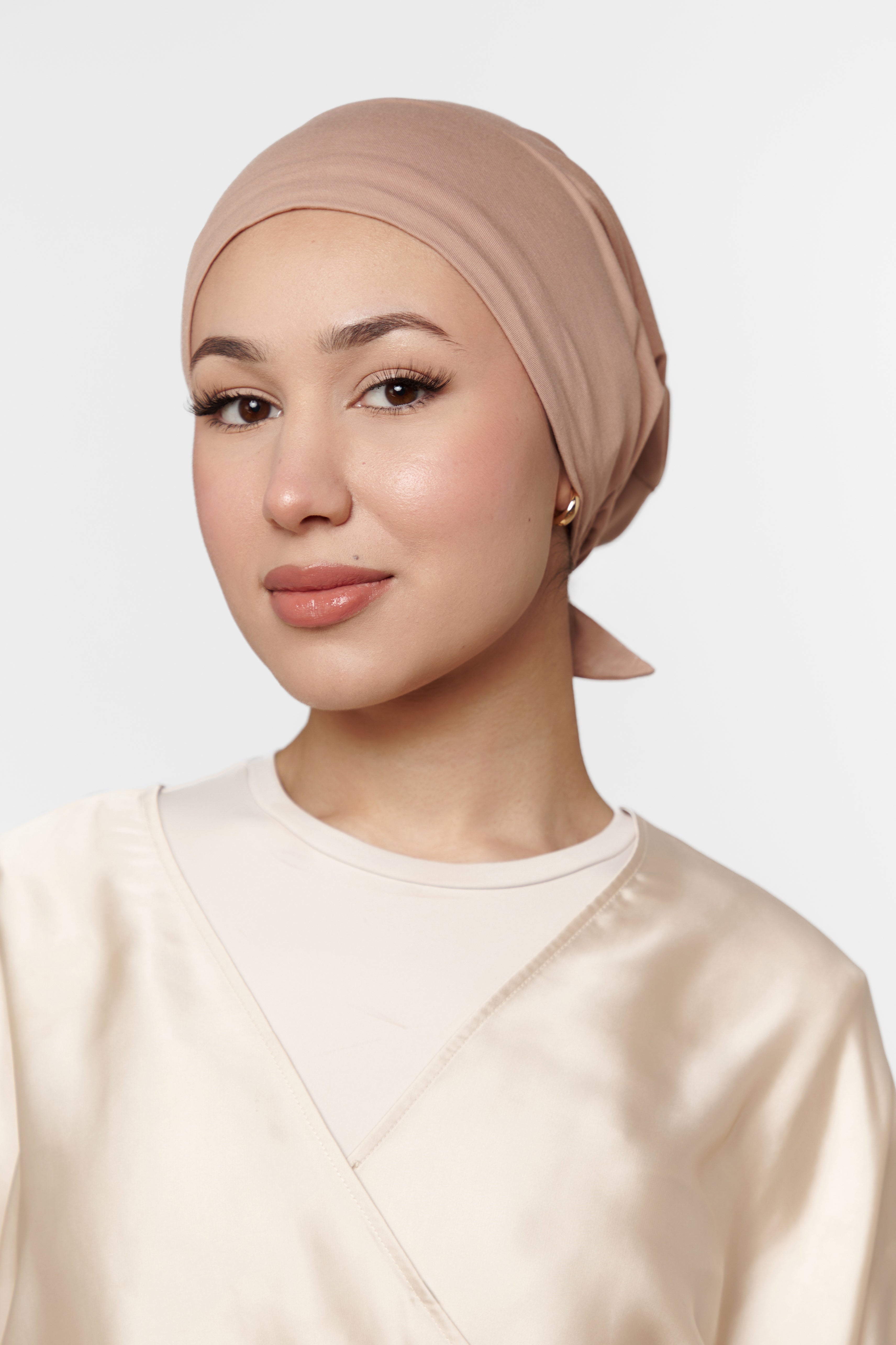 Silk Lined Underscarf - Almond Butter