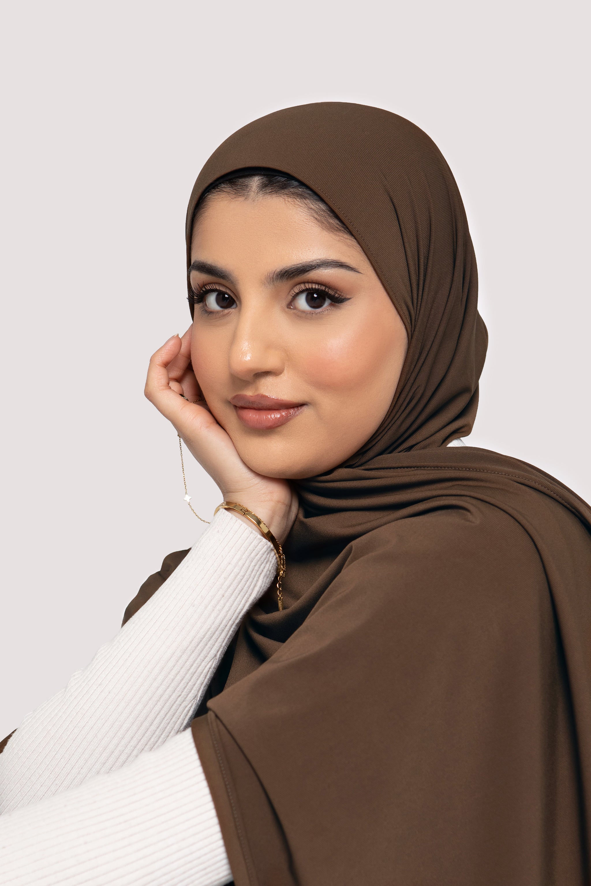 Fluid Jersey Hijab- Mocha - Honey Hijabs,   - Luxury Haute Hijabs, Honey Hijabs - Honey Hijabs 