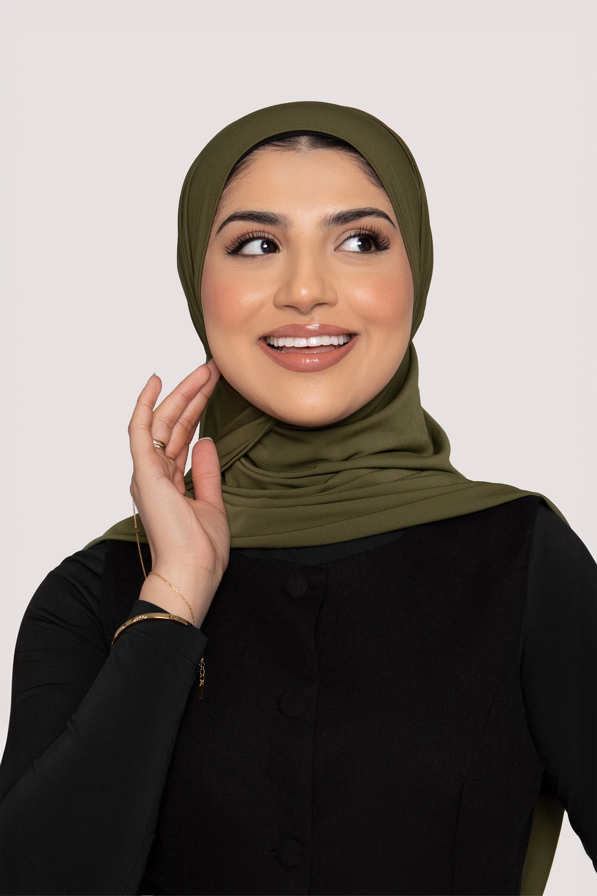 Fluid Jersey Hijab- Olive Grove - Honey Hijabs,   - Luxury Haute Hijabs, Honey Hijabs - Honey Hijabs 