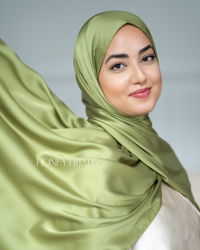 Matte Satin Hijab - Chic Green
