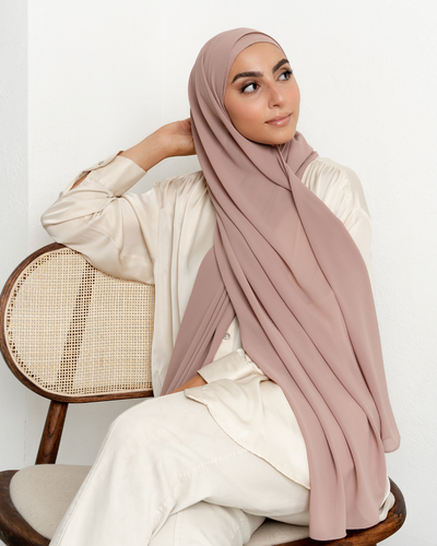 Instant Chiffon Hijab - Pinky Brown - Honey Hijabs,   - Luxury Haute Hijabs, Honey Hijabs - Honey Hijabs