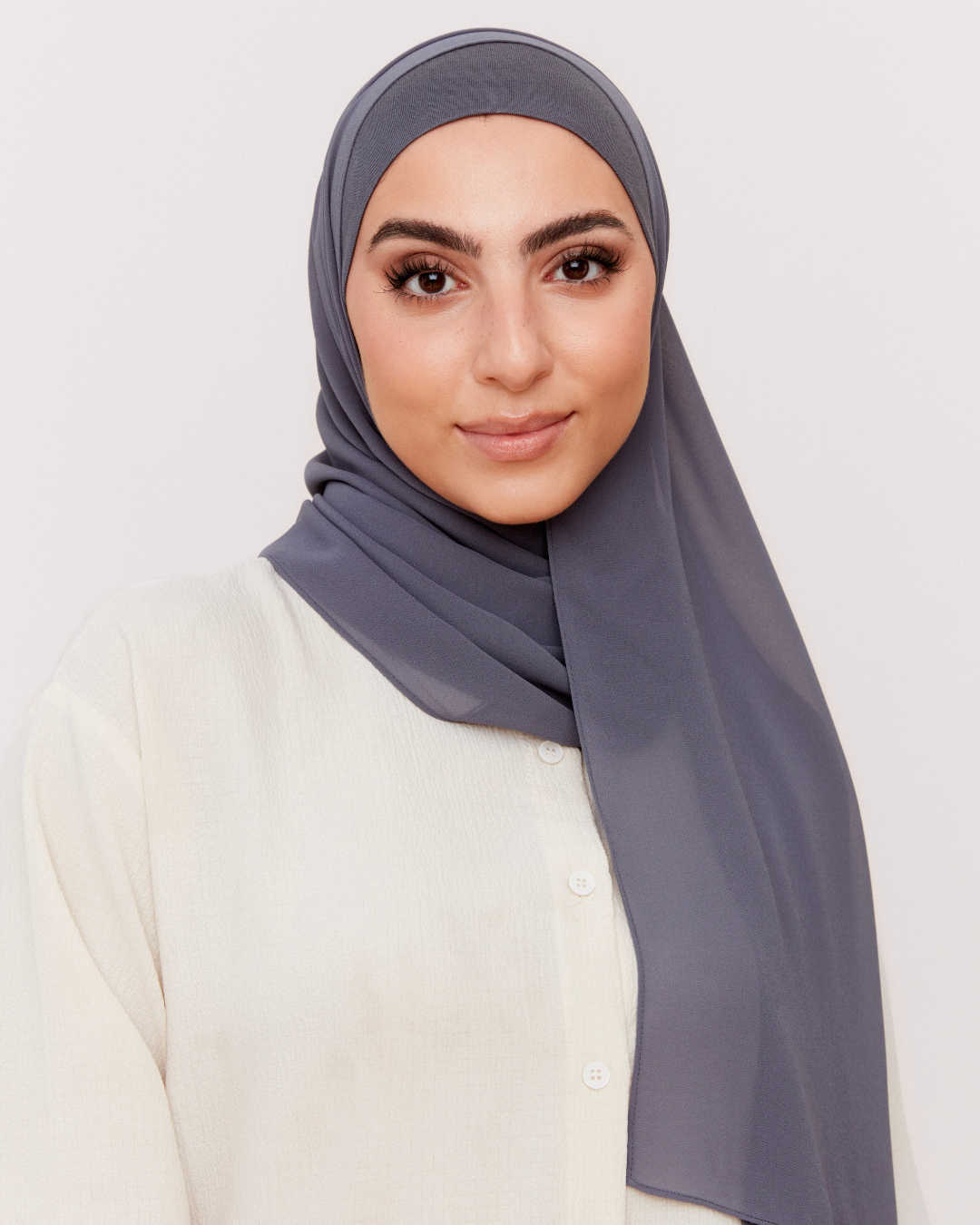 Matching Classic Chiffon Hijab Set - Blue Smoke | Honey Hijabs