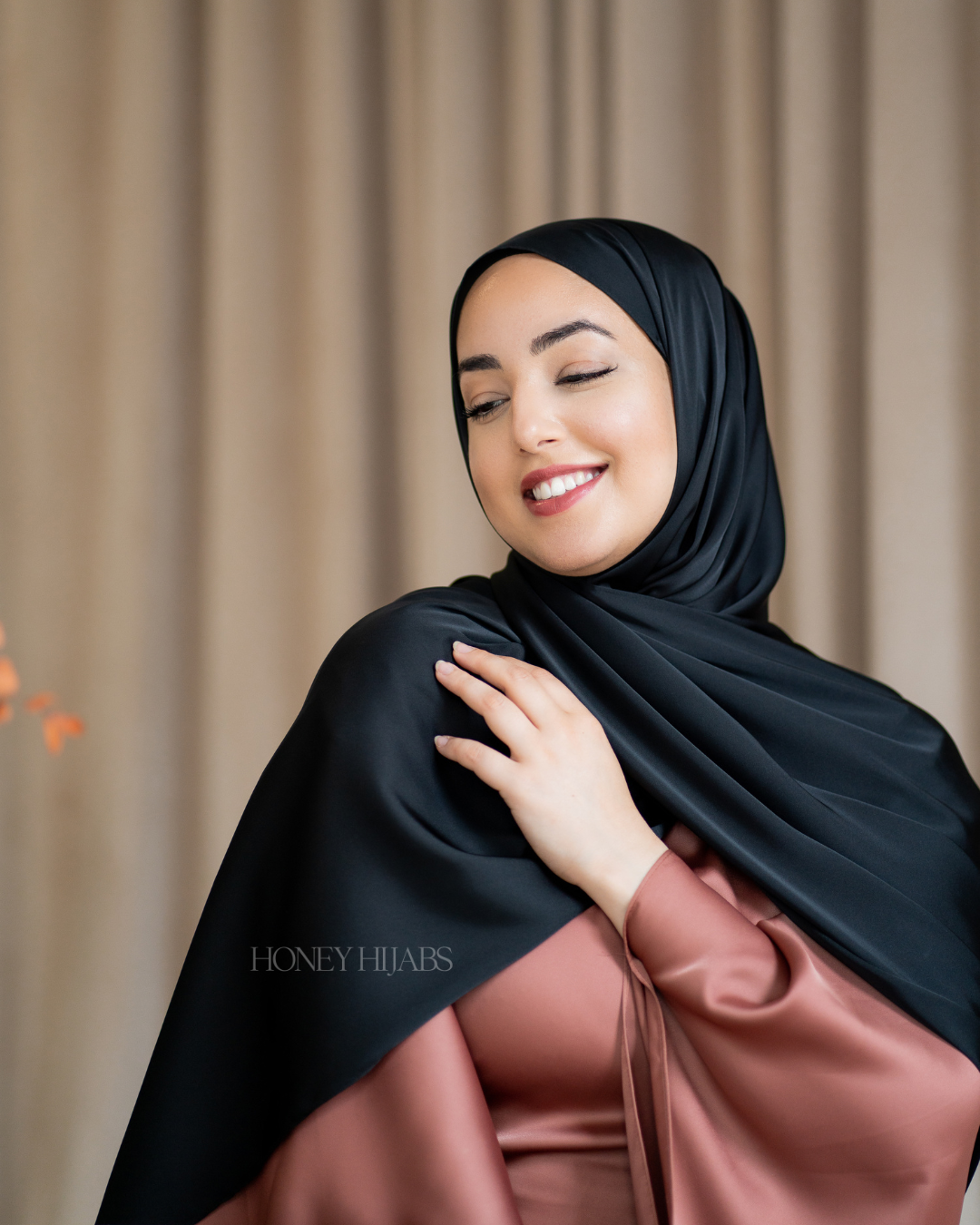 Matte Satin Hijab - Black Velvet
