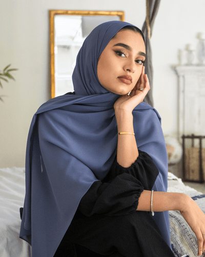 denim blue premium chiffon hijab
