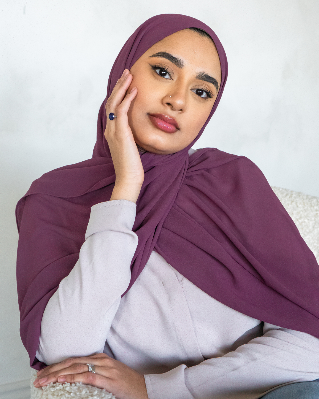pretty purple premium chiffon hijab