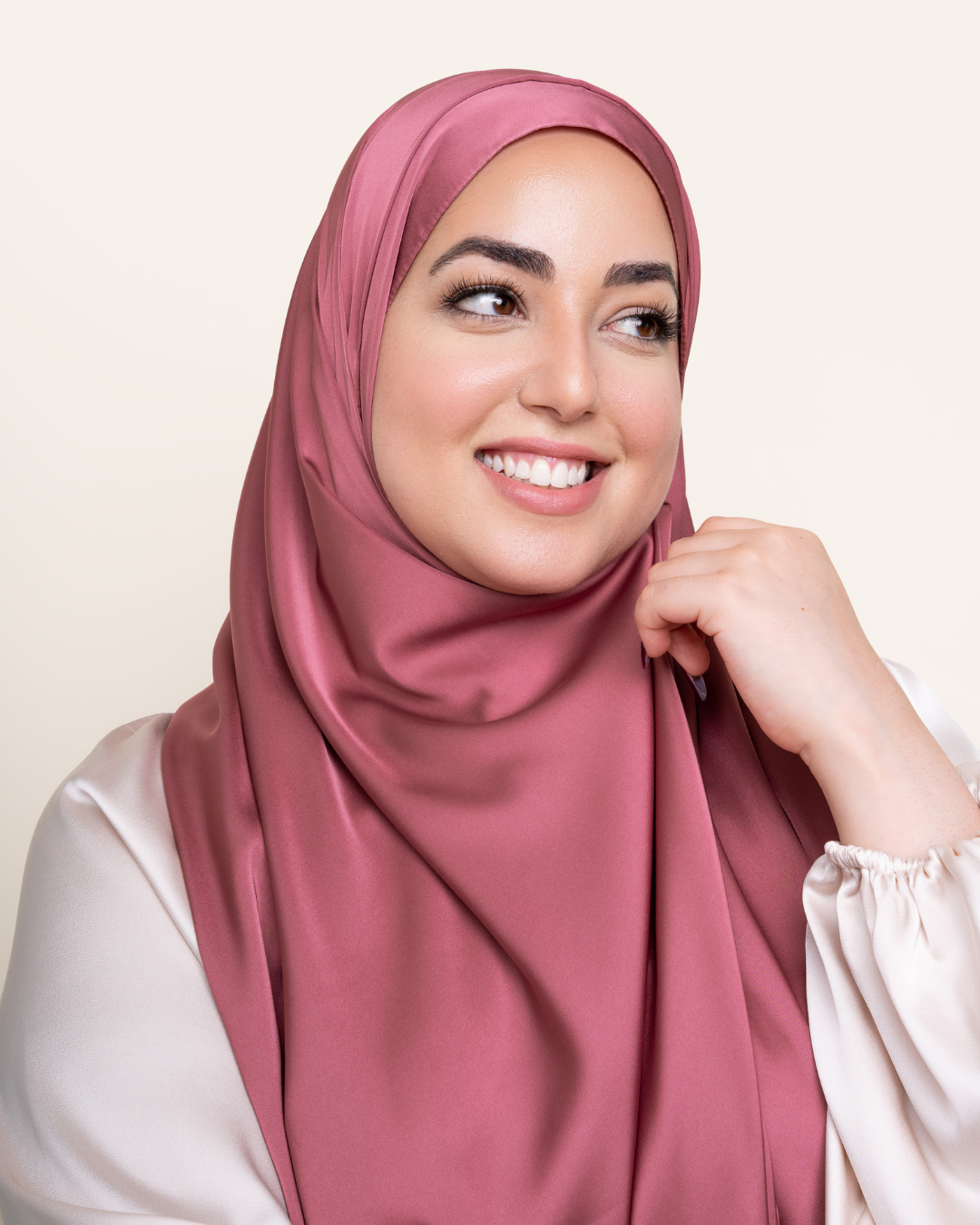 Matte Satin Hijab - Wild Rose